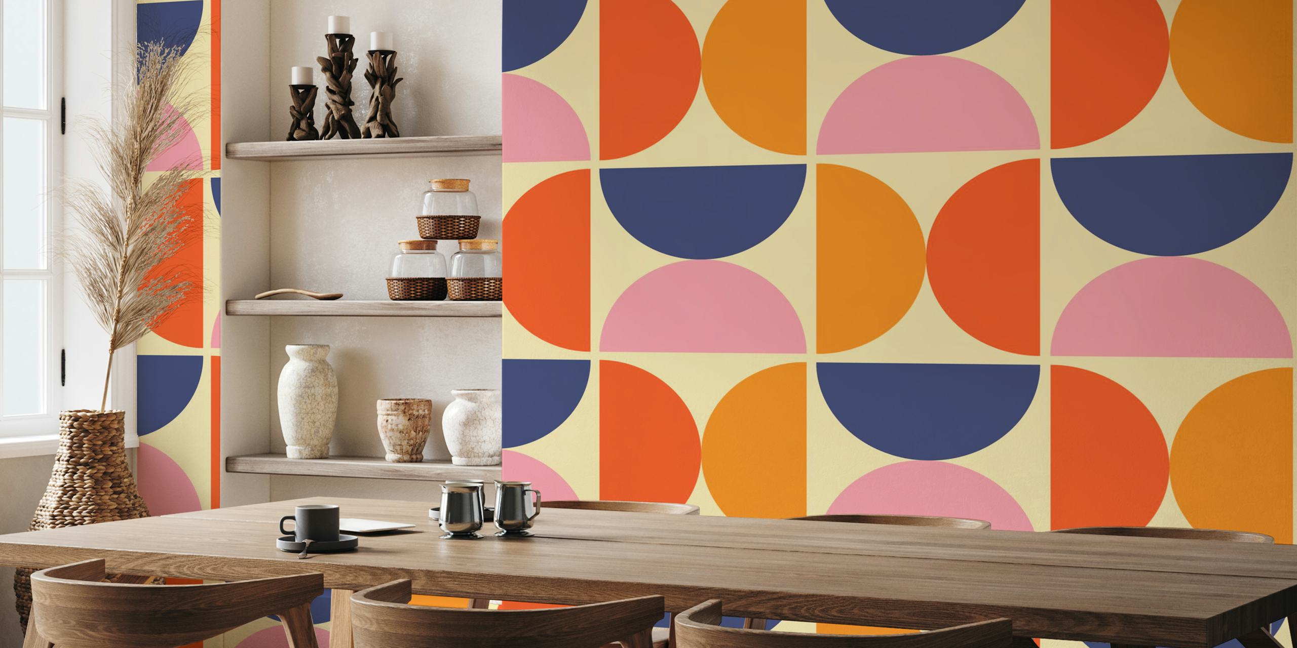 Papel pintado Semicircles en una habitación con estilo