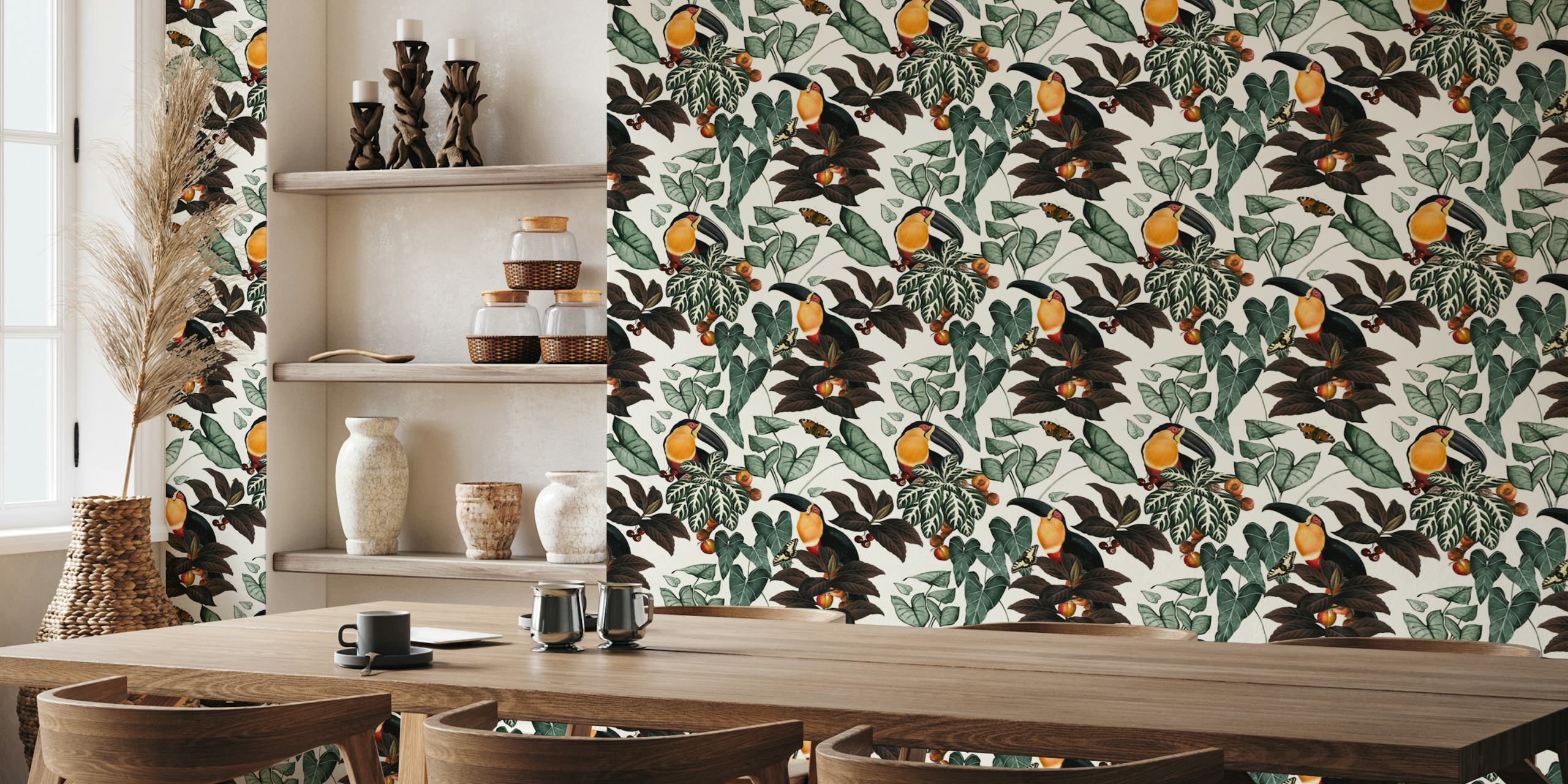Off White Toucanet wallpaper in a room