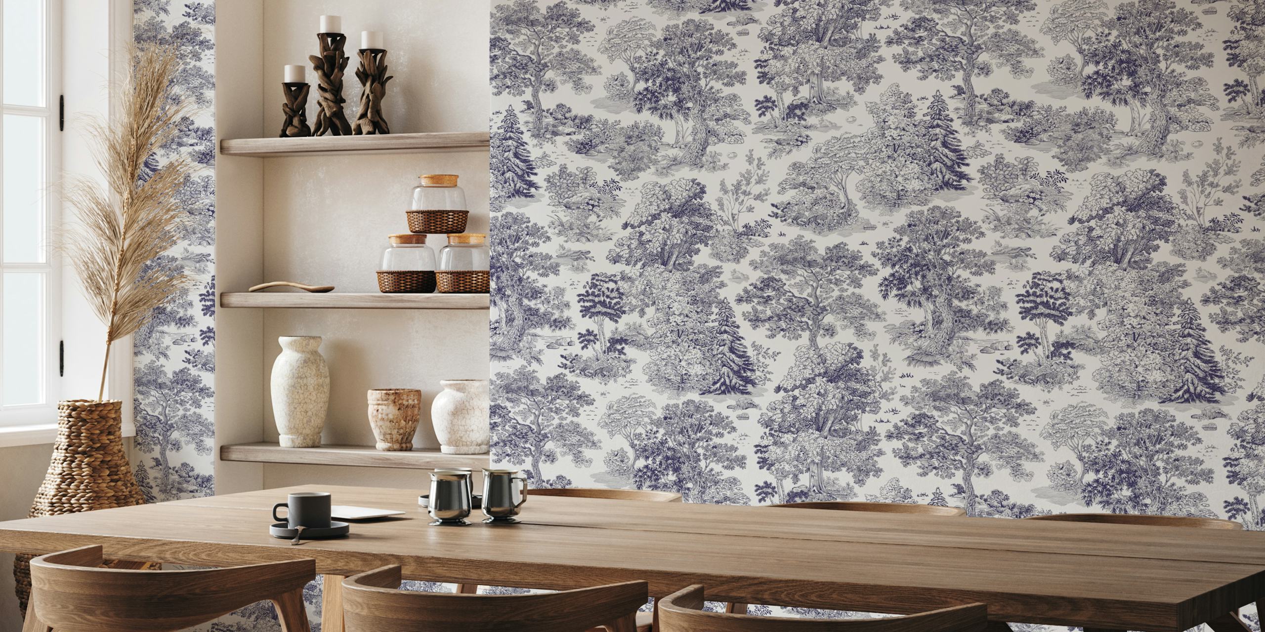 Periwinkle Forest Dream wallpaper in a room