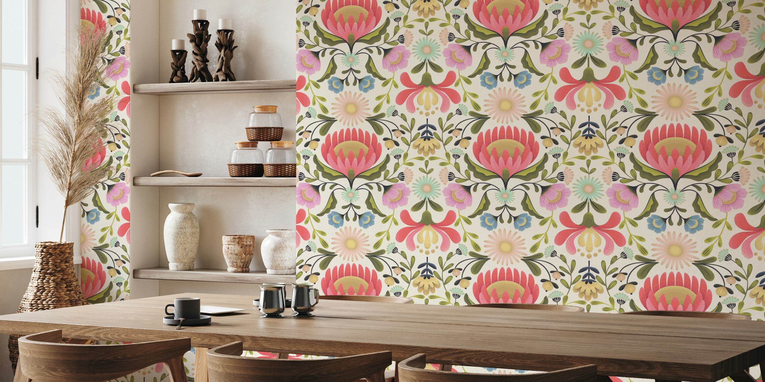 Botanical Vintage Garden wallpaper in a room