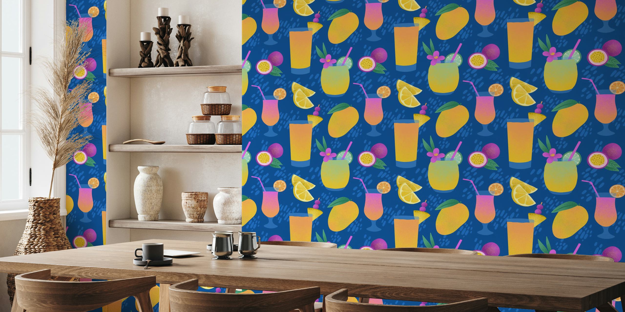 Tropical cocktails wallpaper design