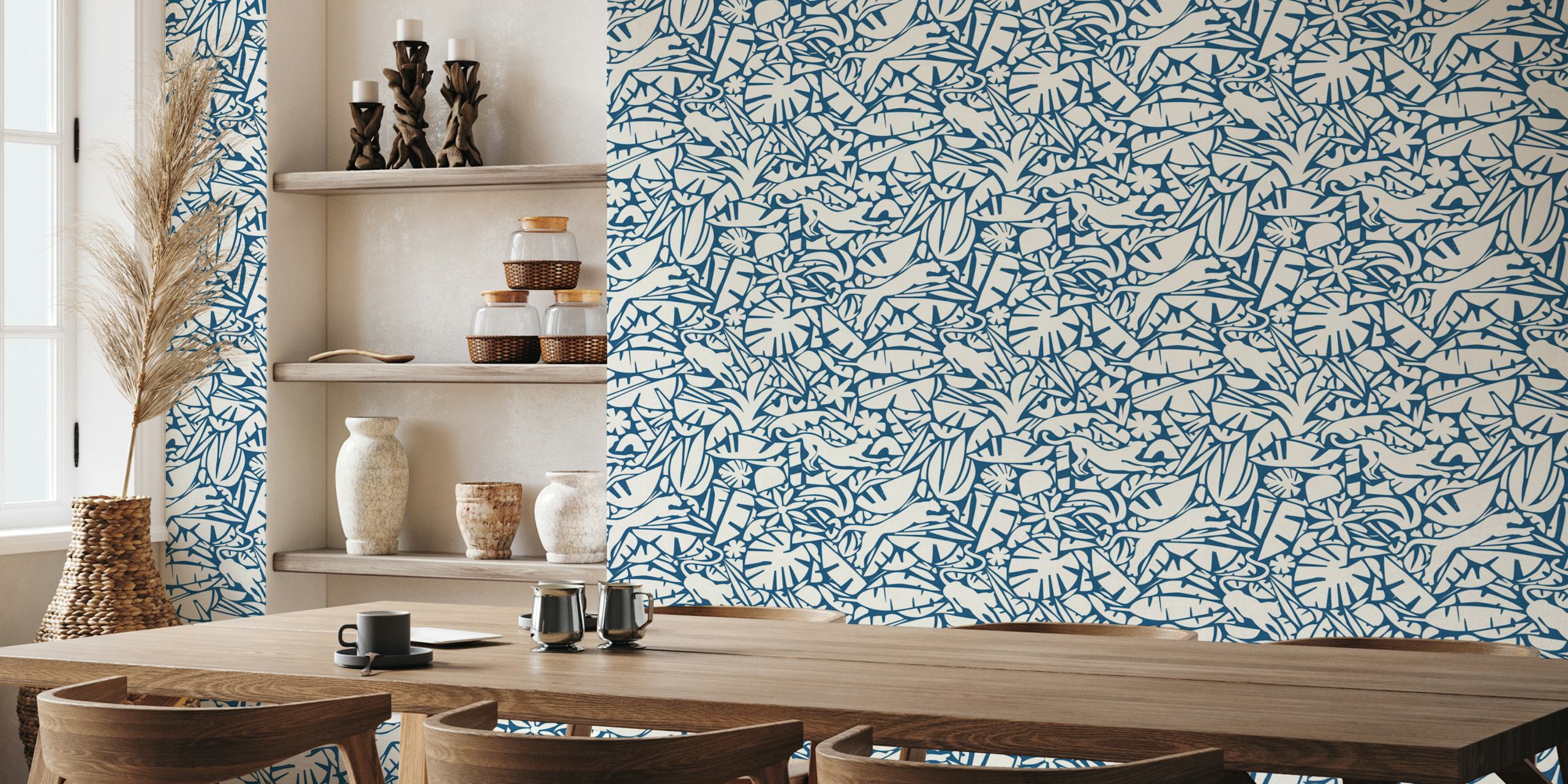 Joyful Jungle behangontwerp in een kamer
