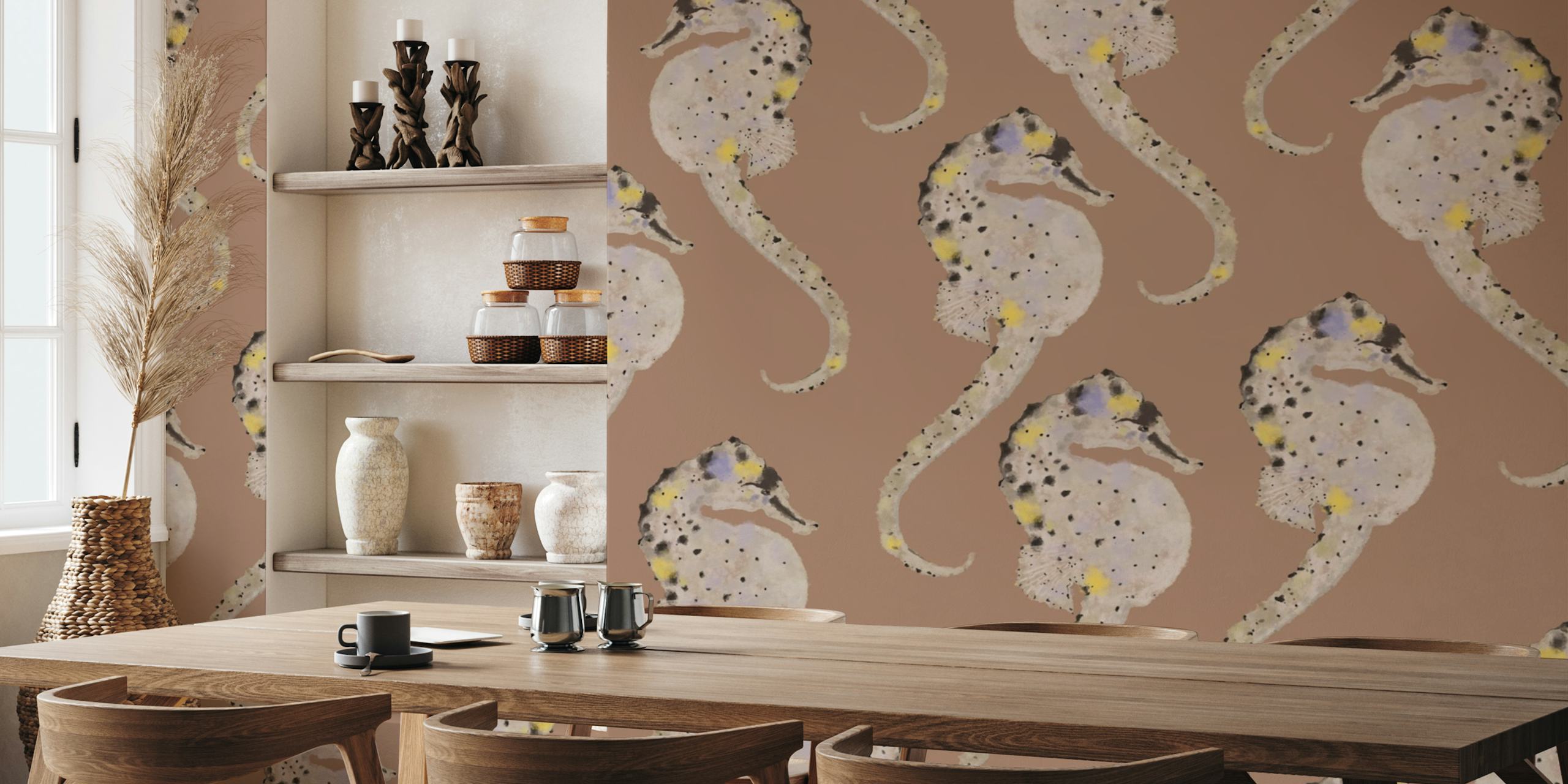 Hippocampus 03 muurpapier in een kamer