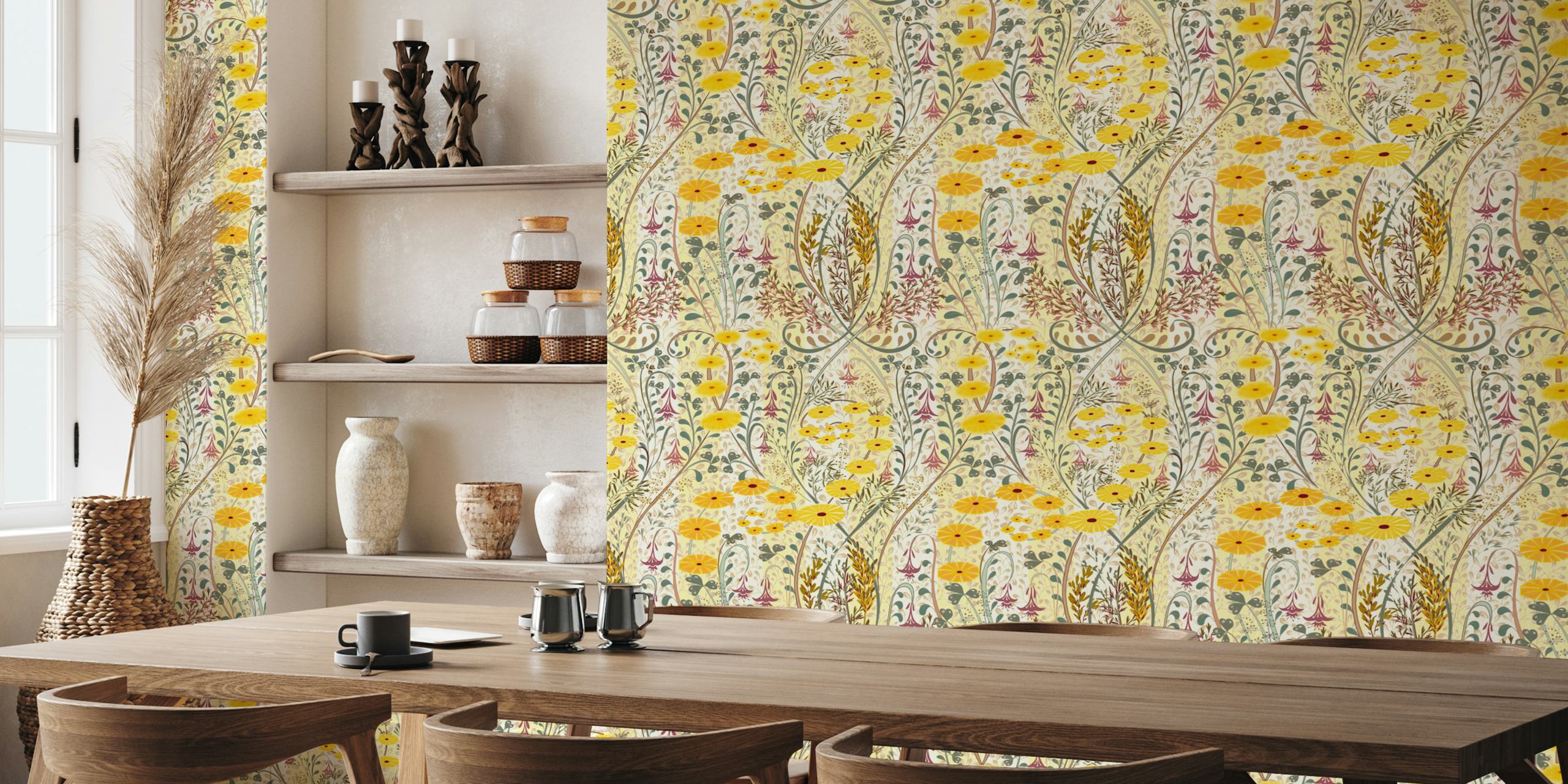 Floreale Meadow scent Amber and Topaz shade carta da parati