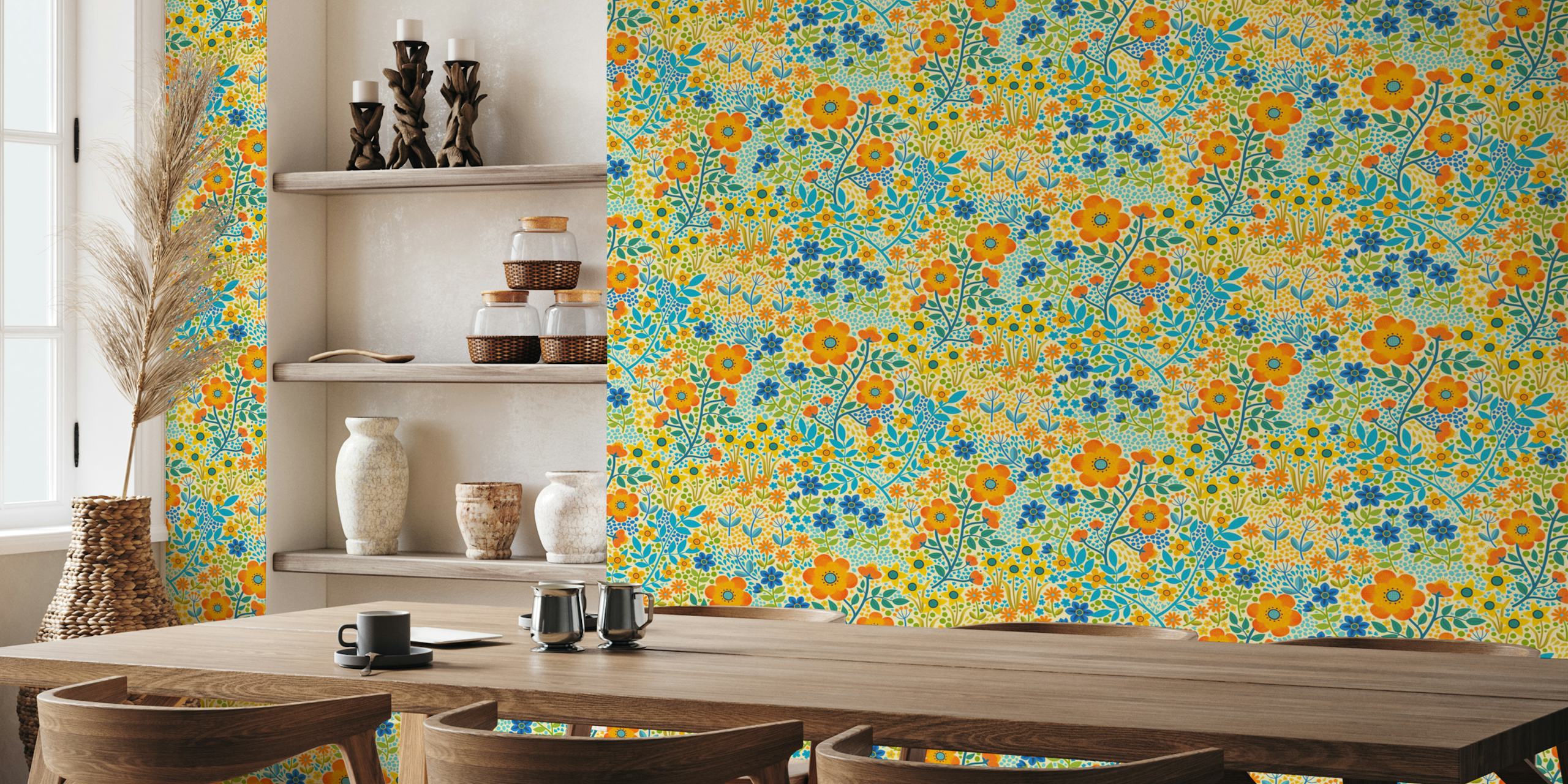 Summer Flower Garden-tapetti huoneessa