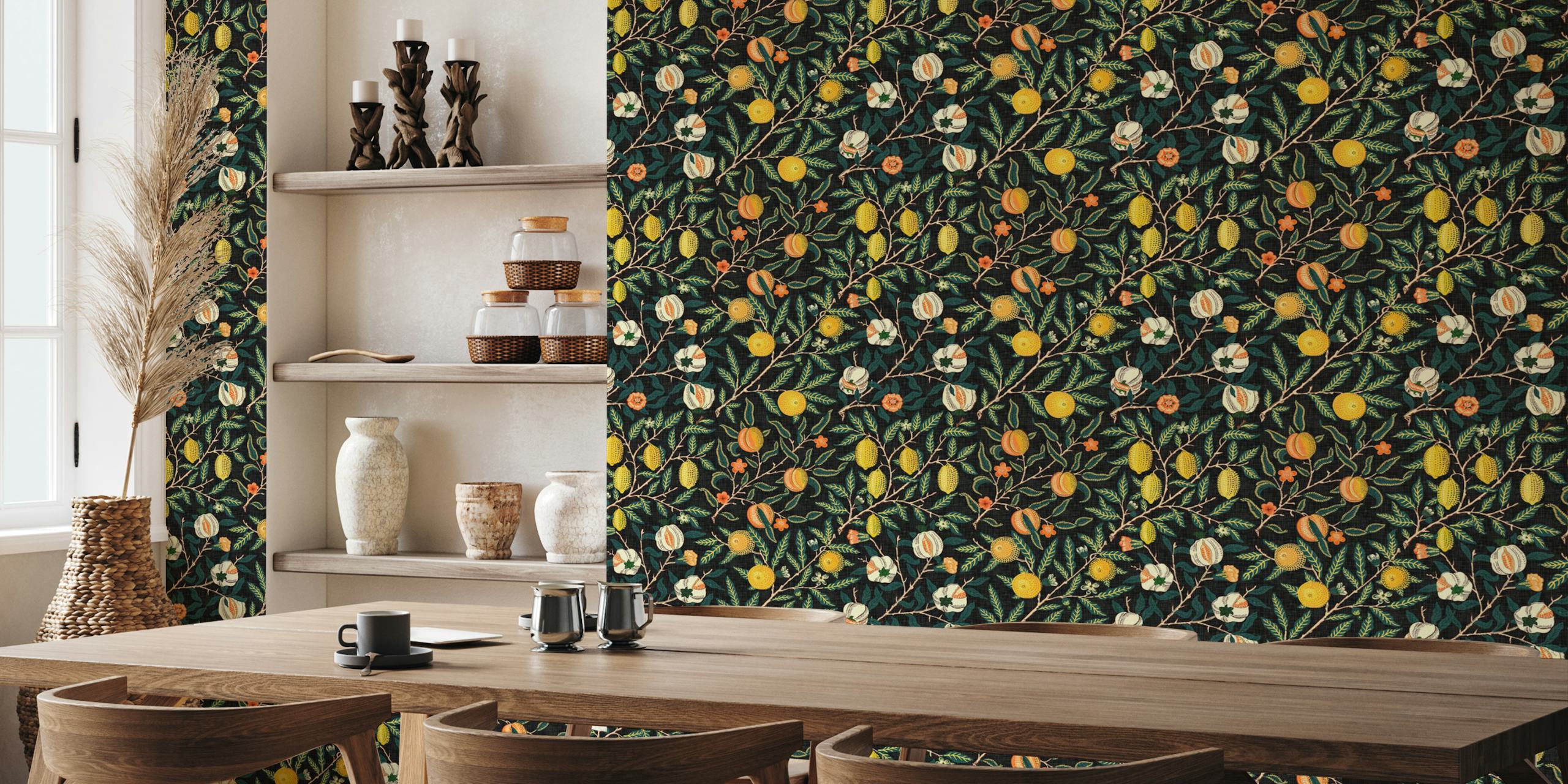 William Morris Pomegranate design wallpaper in room
