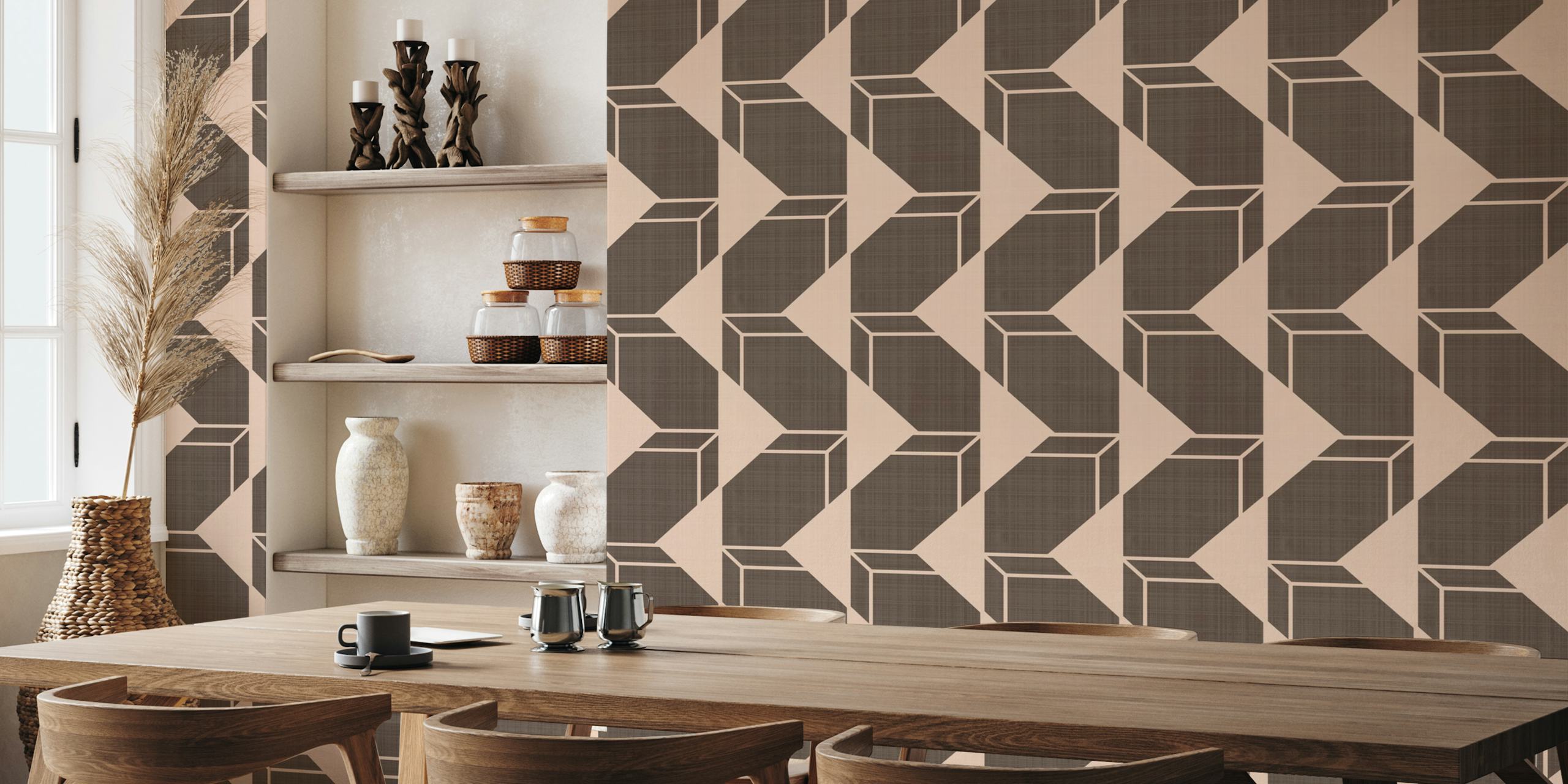 Earthy Minimal Balanced Cheater Quilt wallpaper