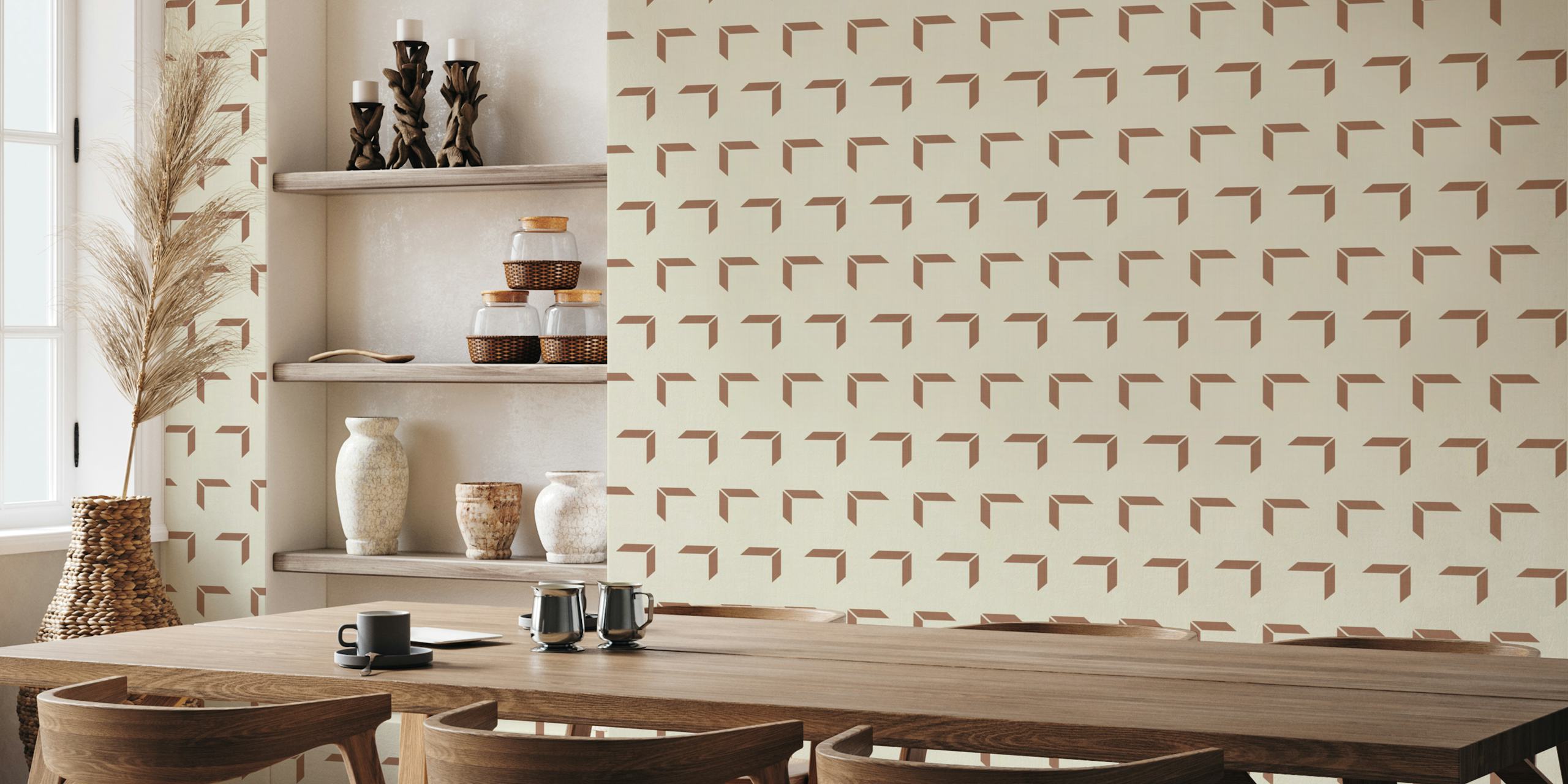 Simply Balanced Geometries - Mousse wallpaper in a room