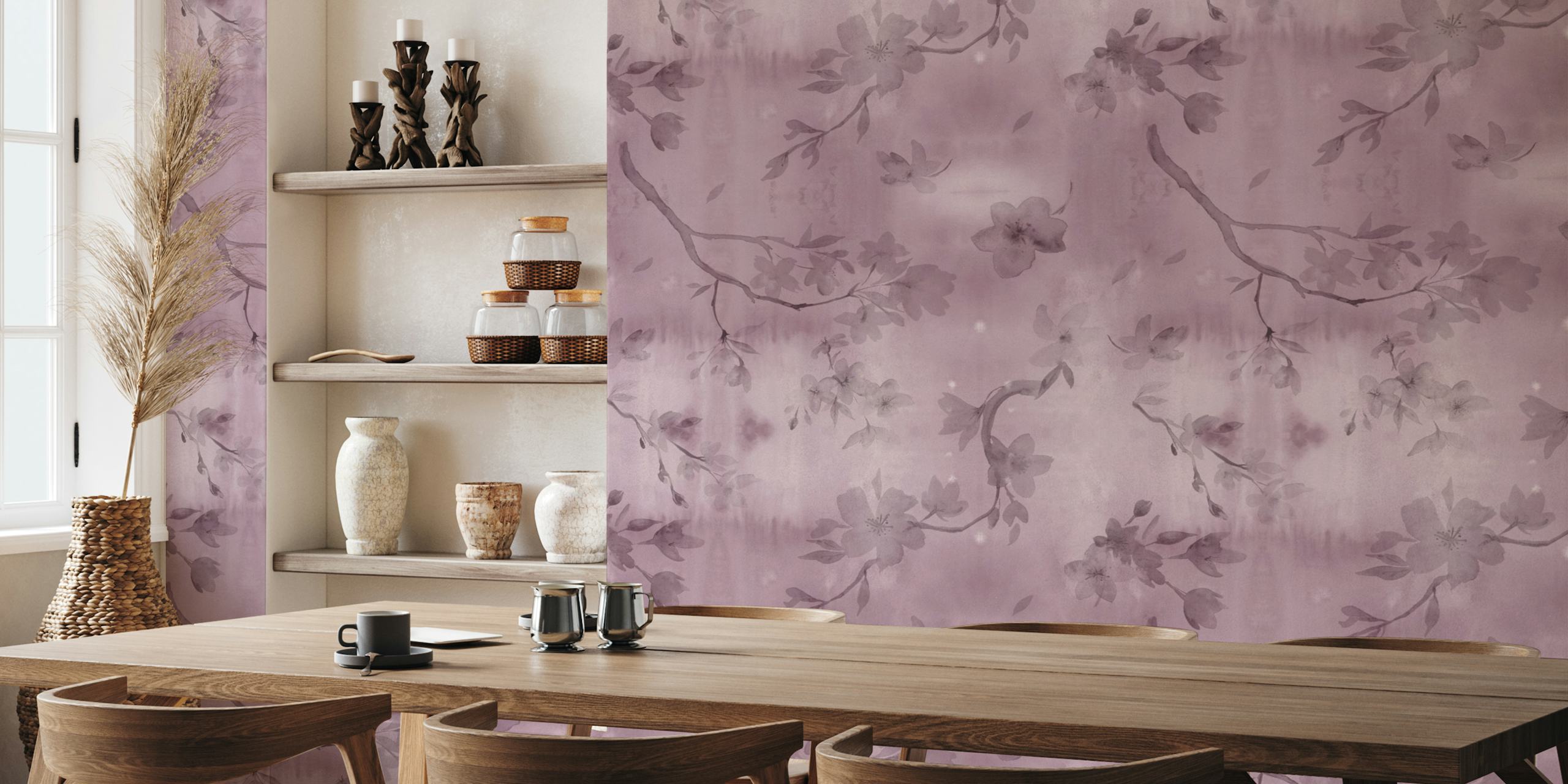 Papier peint Faded Floral Elegance dans une pièce