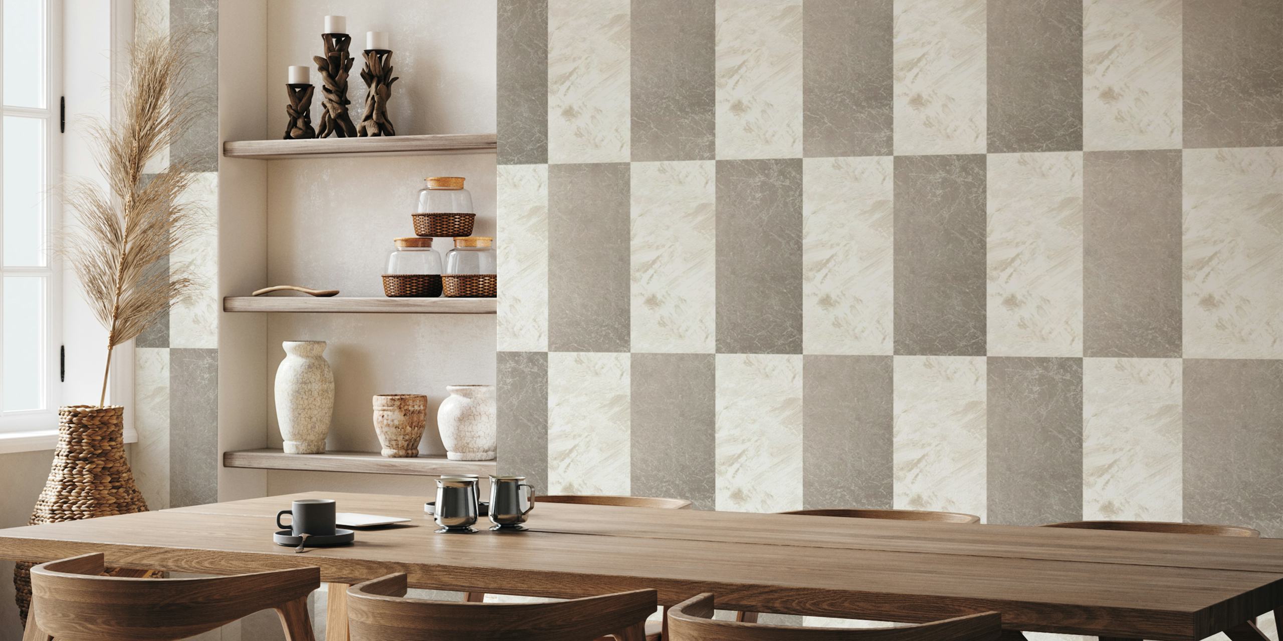 Gray striped design with a textured effect wallpaper