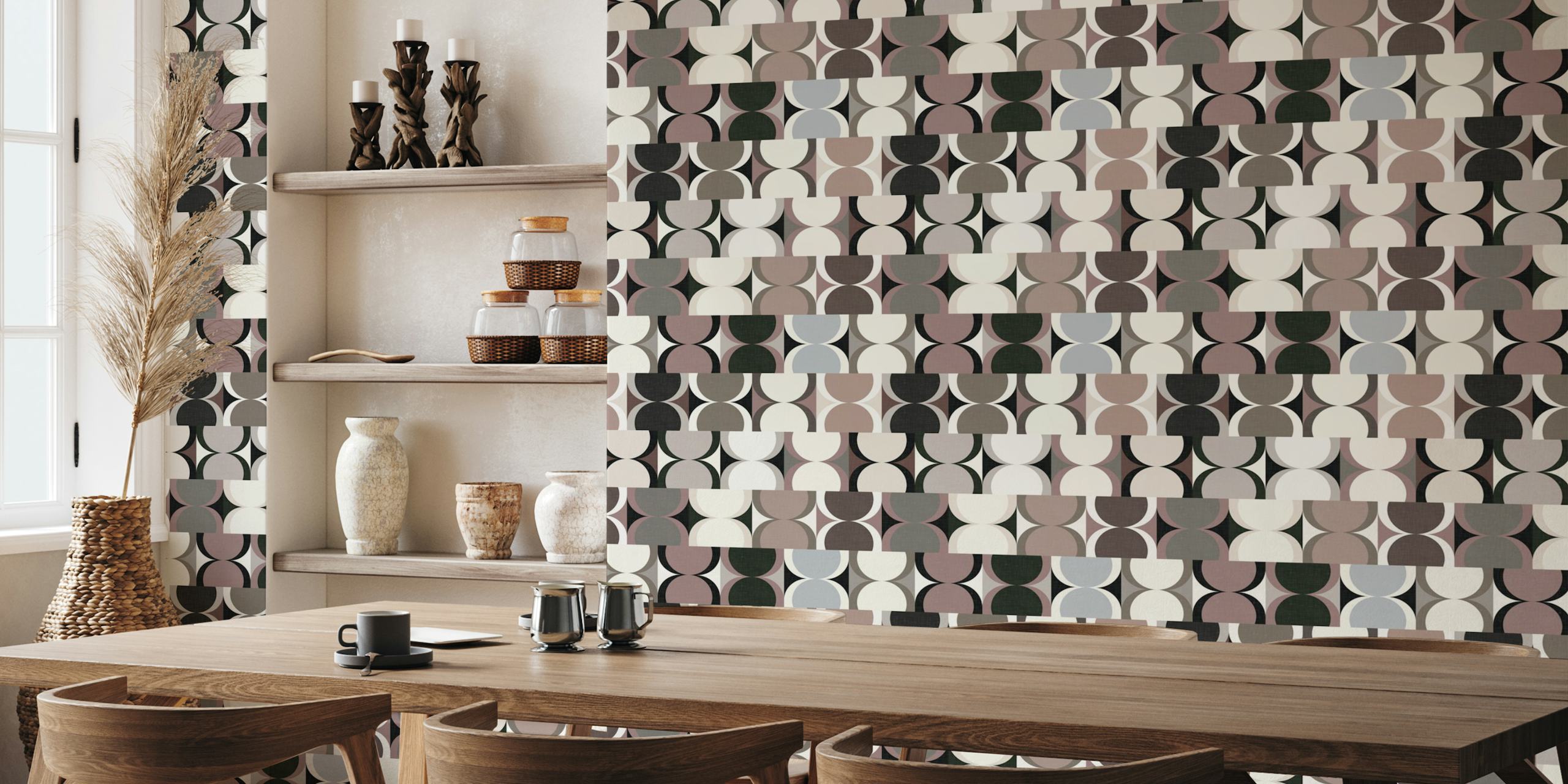 Abstract Hourglass Mid Century Decor wallpaper design