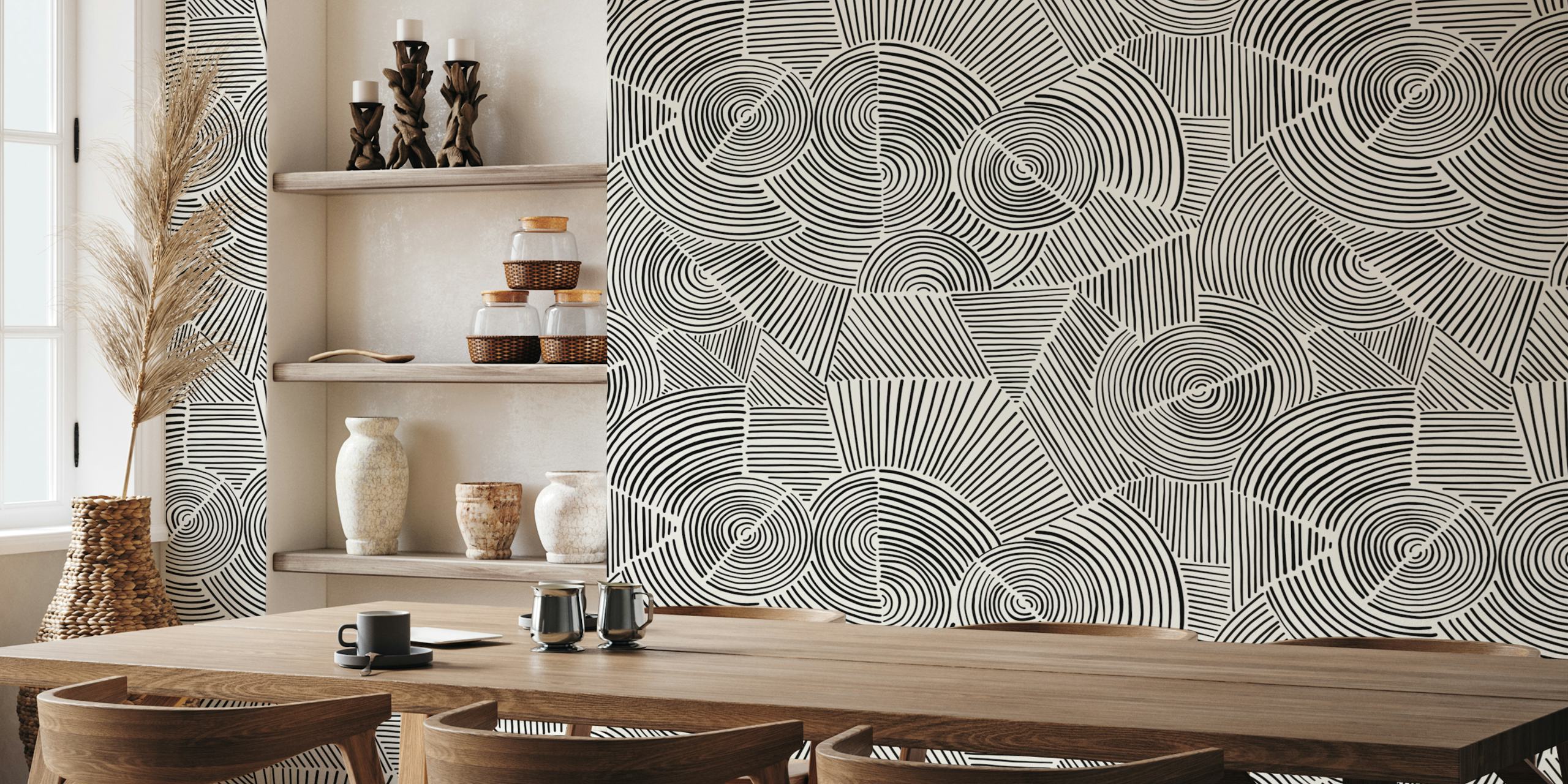 Abstract Zen Tapestry tapet i et rom