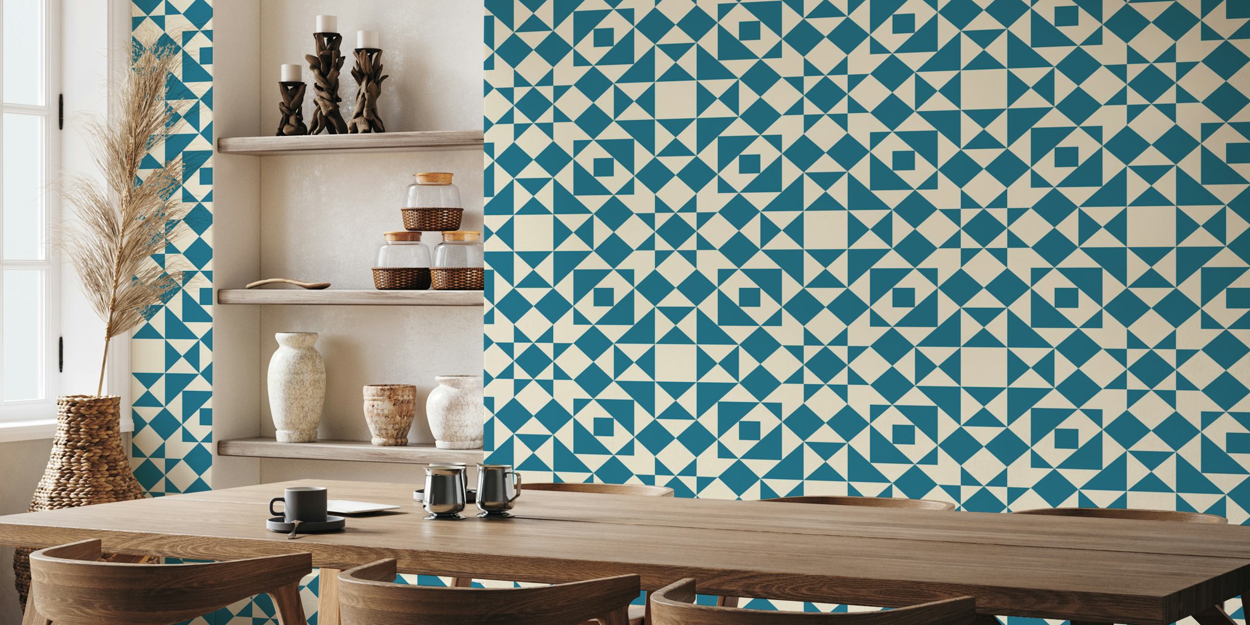 Victorian tiles patchwork tapeta u sobi