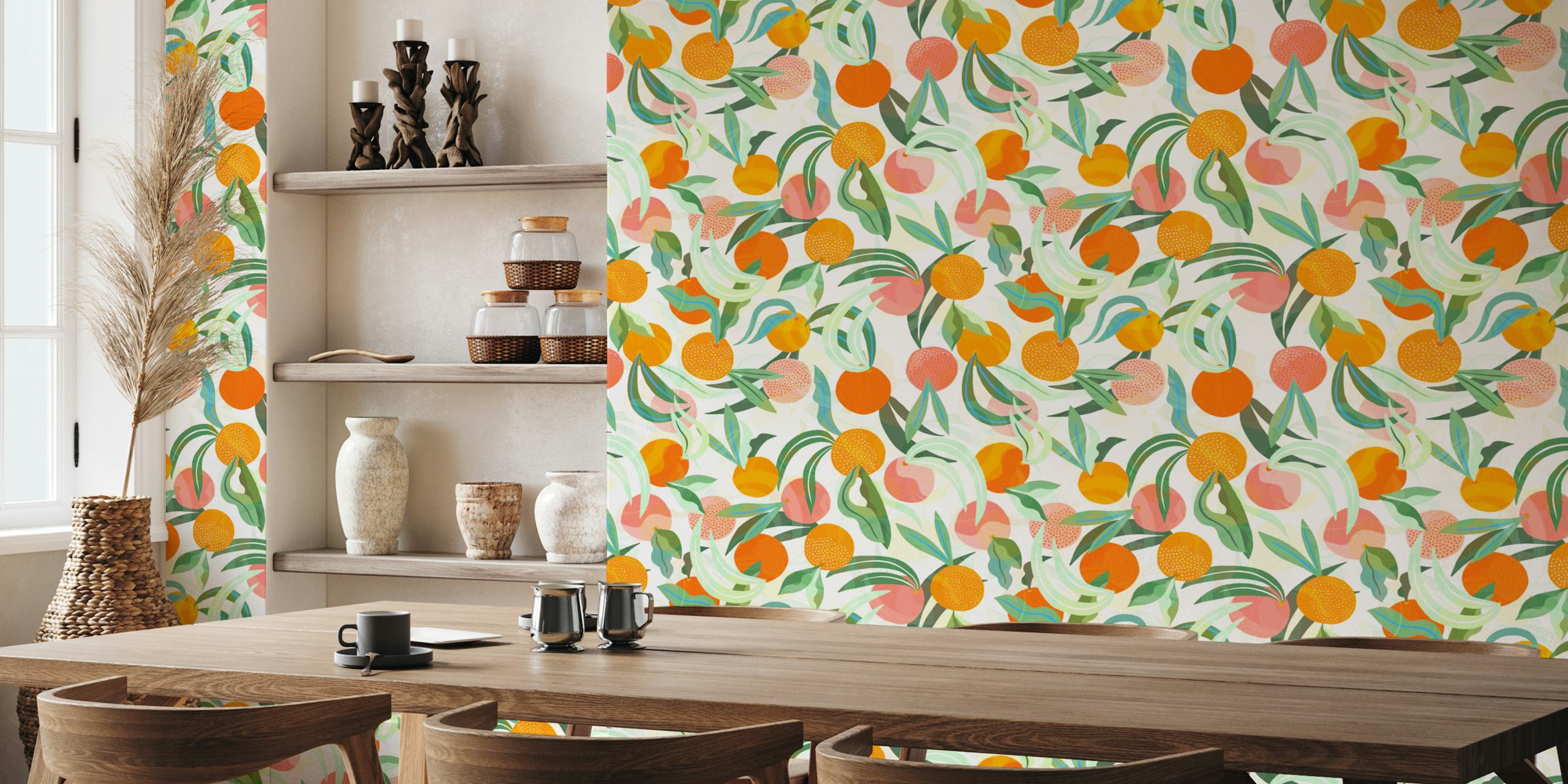 Citrus Orchard Delight papier peint dans une pièce