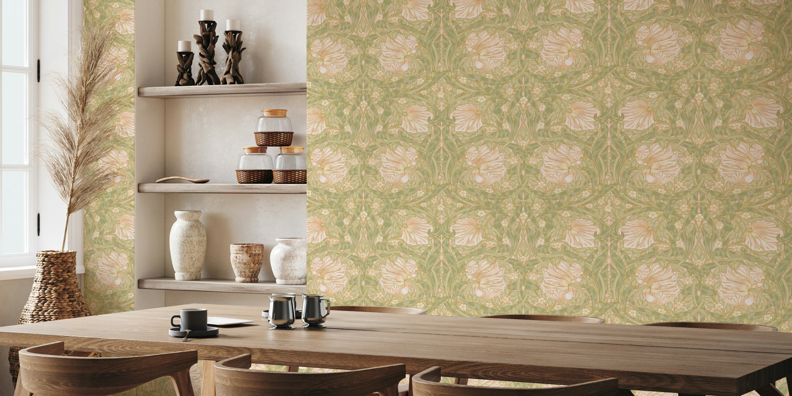 Pimpernel Ornate Flower Elegance wallpaper in a room