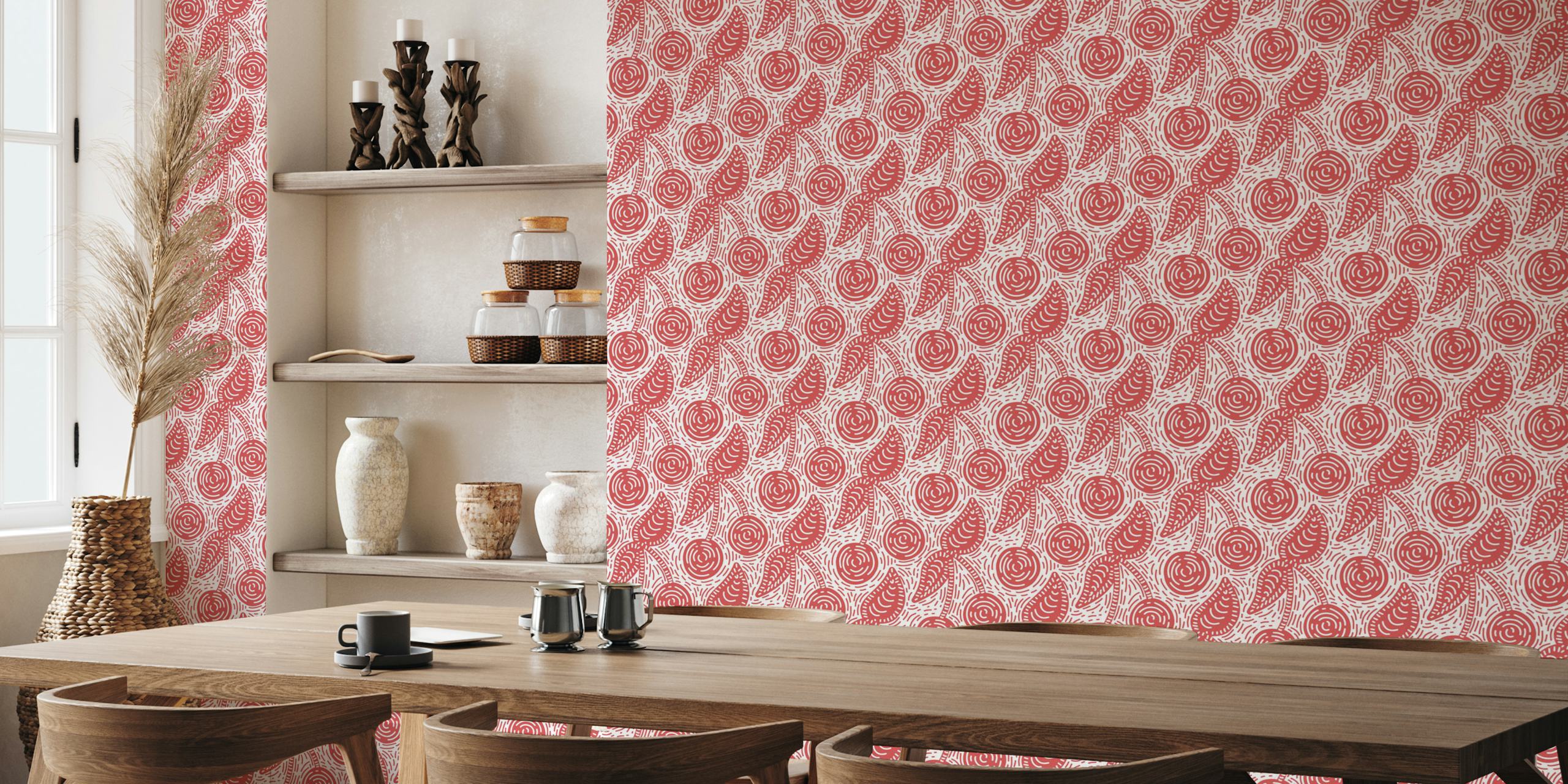 Tapeta Cherry Swirl Delight u postavci sobe