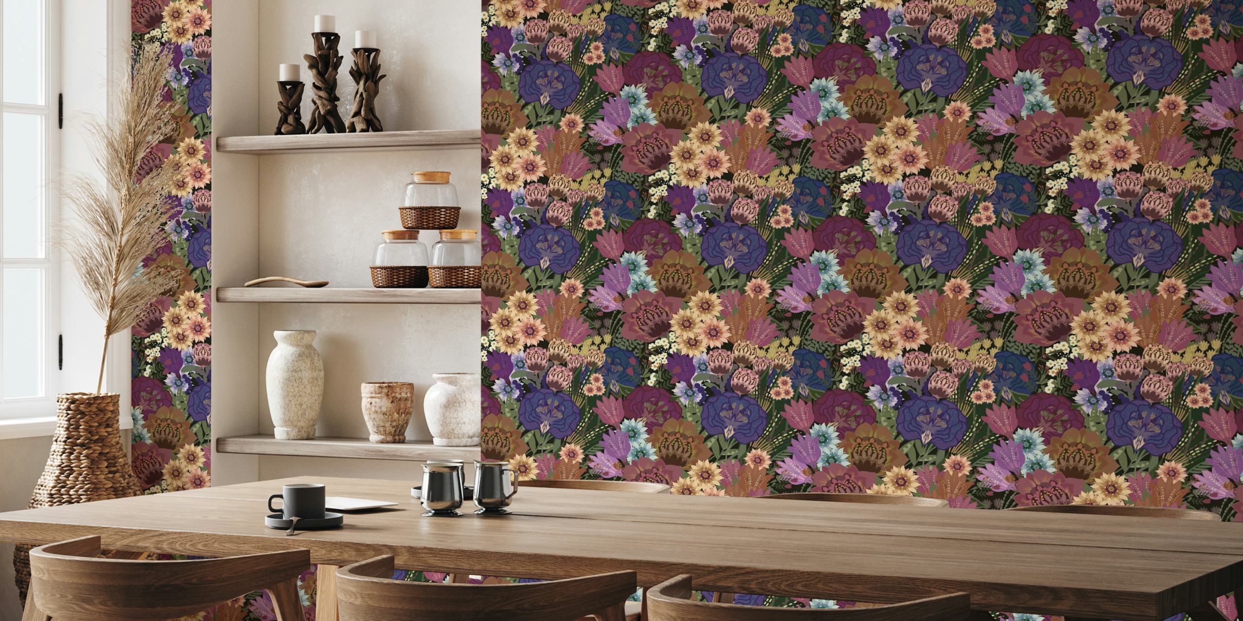 Romantic Floral Dreams tapetdesign i et rom