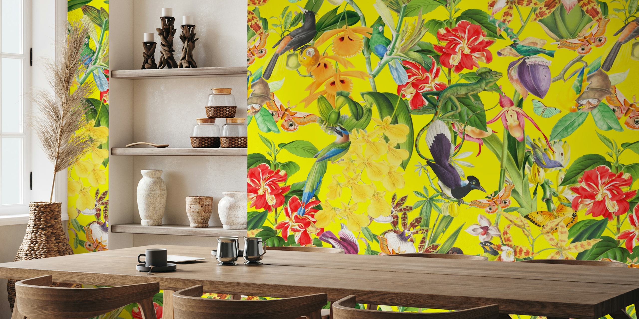Nocturna behangontwerp in een kamer