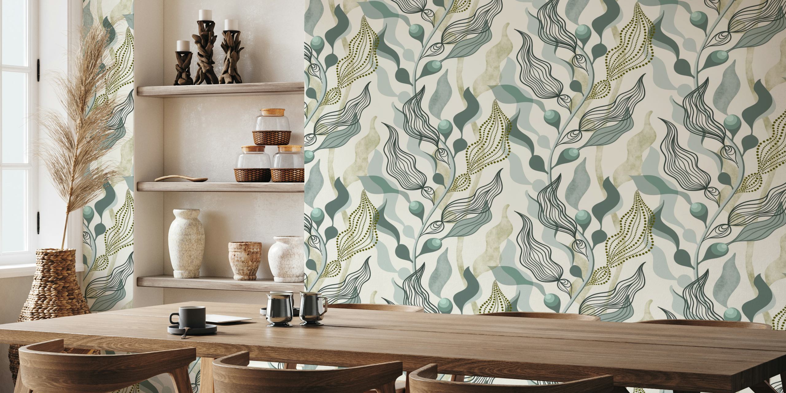 Papel de parede Whimsical kelp forest em um quarto
