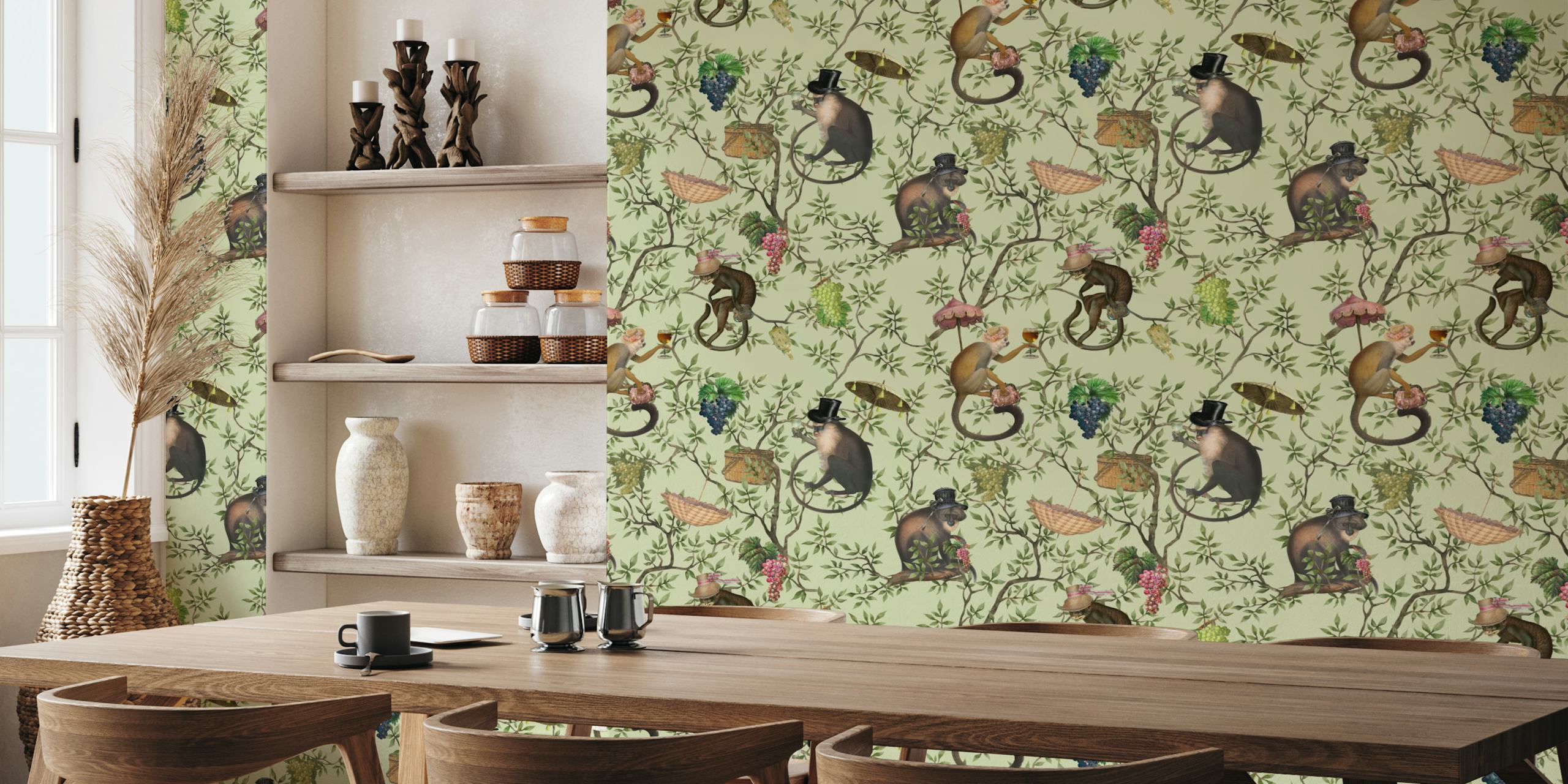 Monkeys Antique Garden Party tapet i et rum