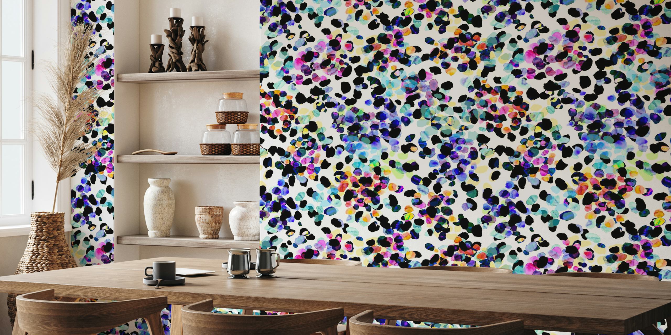 Wild Thing Rainbow Spot Tapete in einem Raum