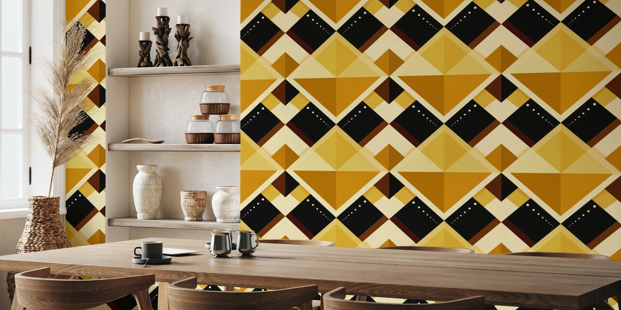 Tapeta Bold Geometric Chic w pokoju