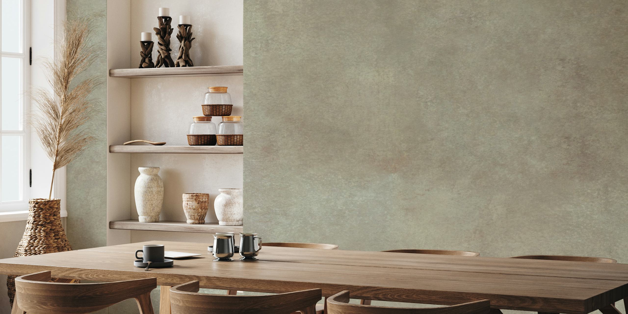 Textured greige suede leather wallpaper in soft tones