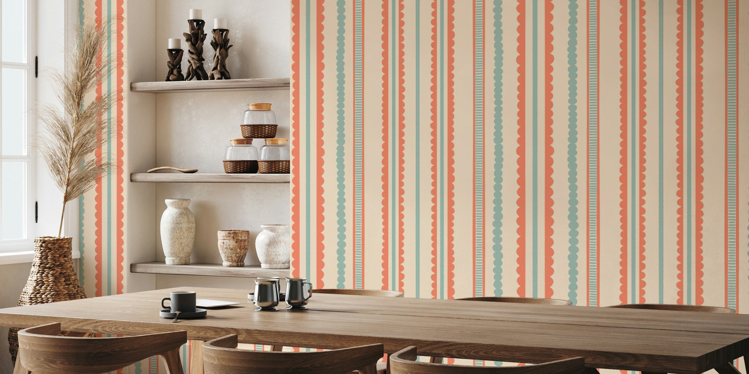 Retro Candy Stripes tapet i et rom