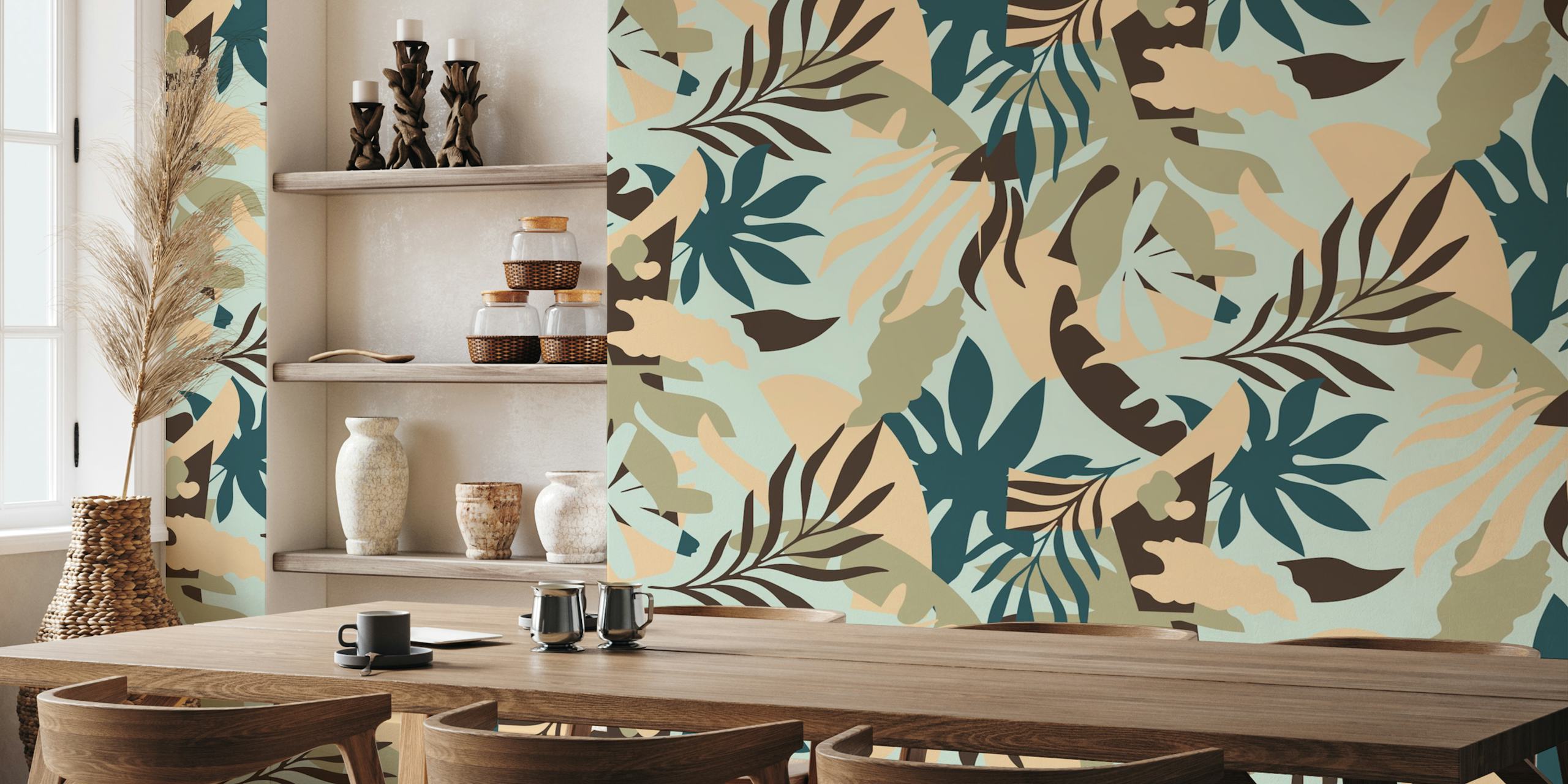 Tropical shapes mint tapasett i et rom