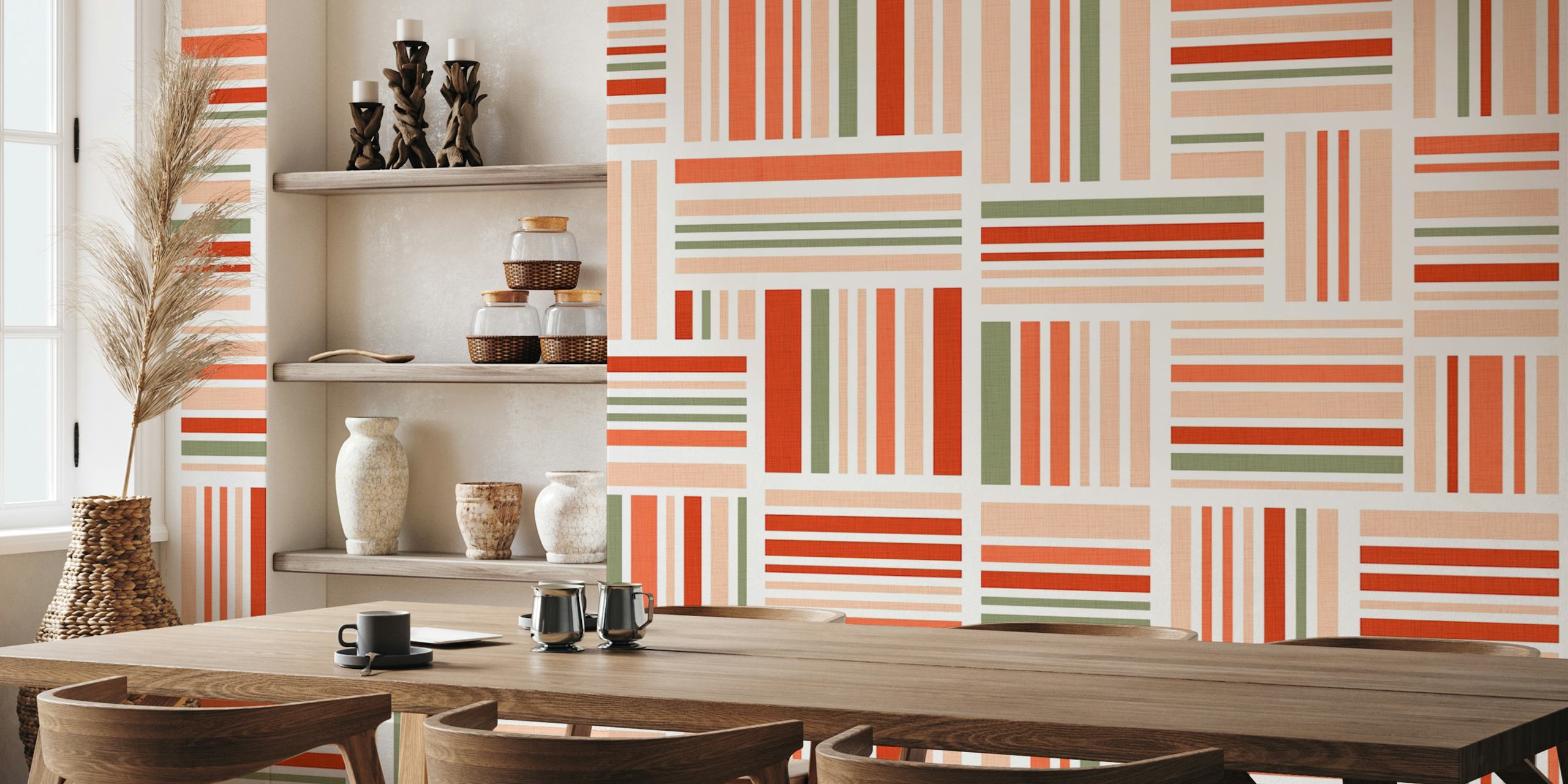 Vintage Stripe Geometry tapetdesign