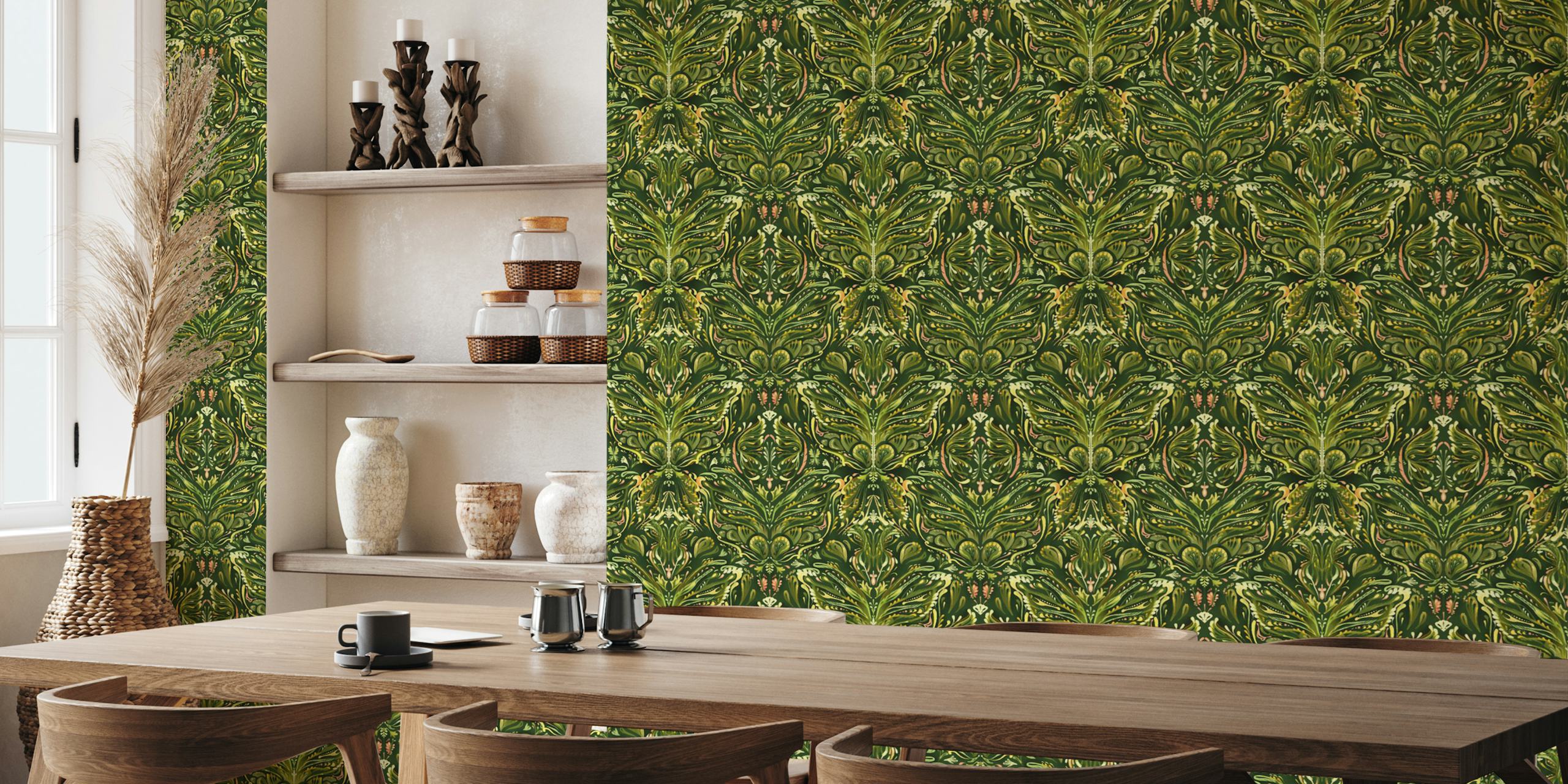 Butterfly wings wallpaper design in a room