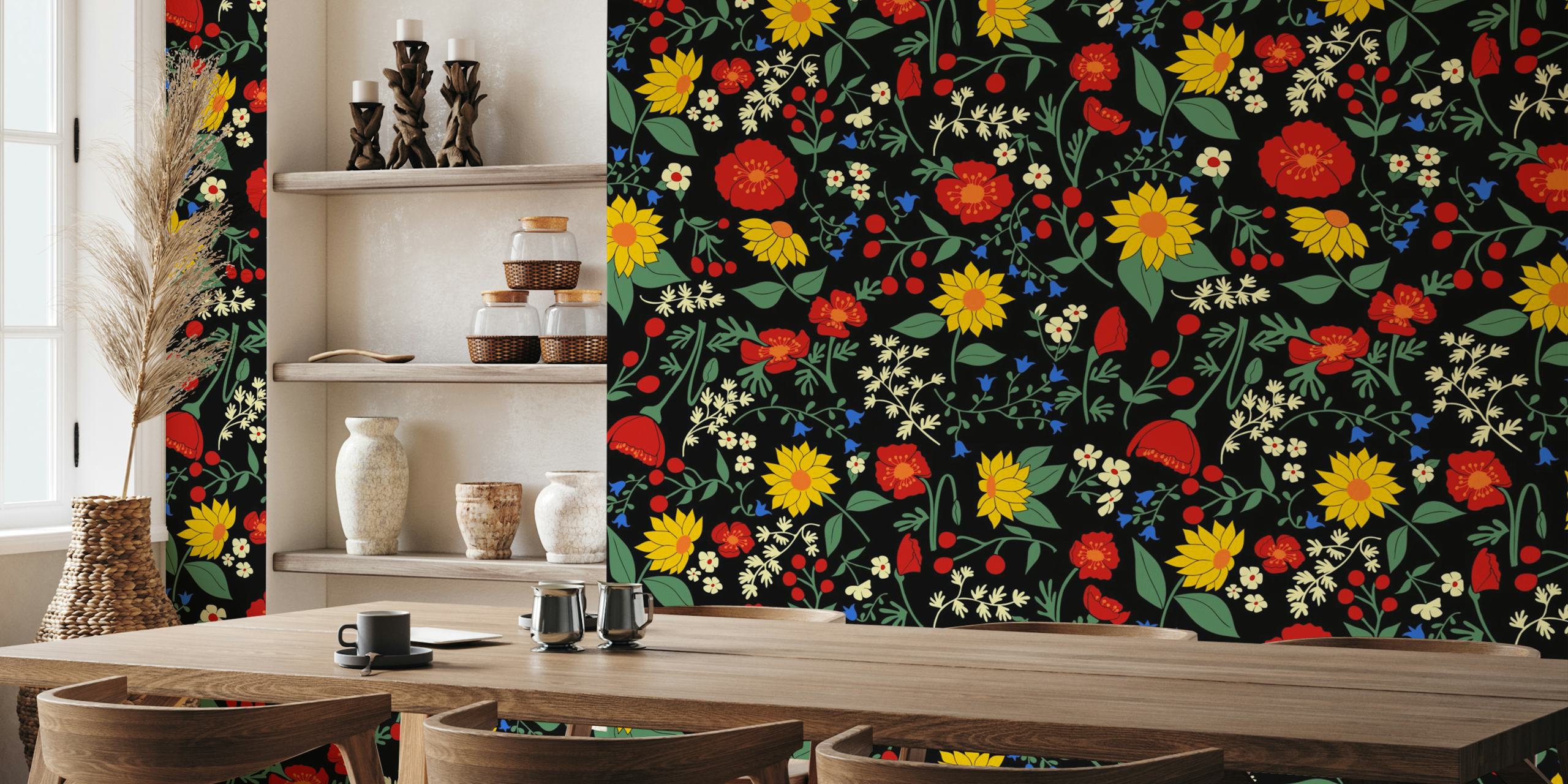 Wildflower Bloom Delight tapet i et rom