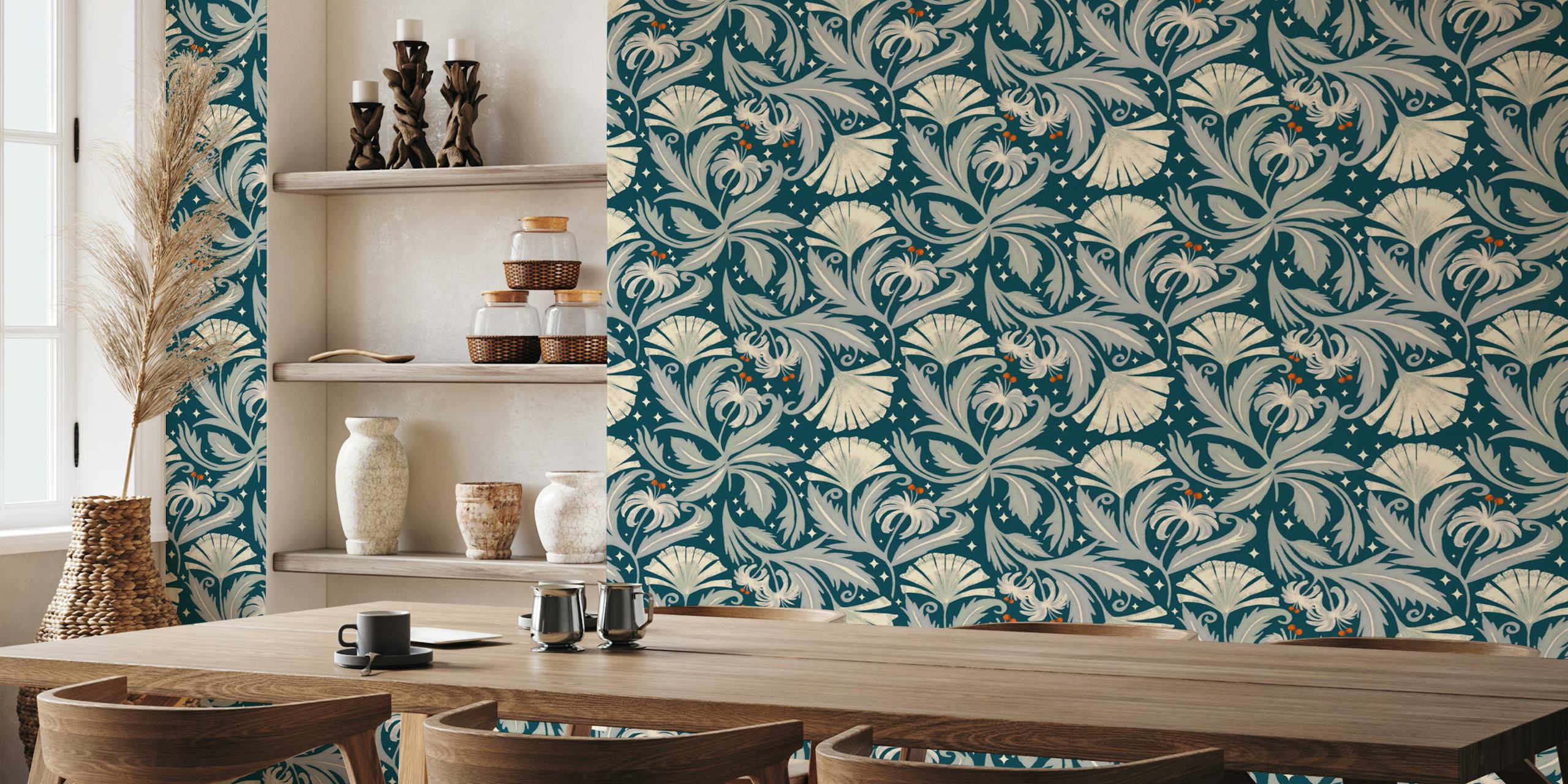 Design tapet Vintage Botanica Muted Teal