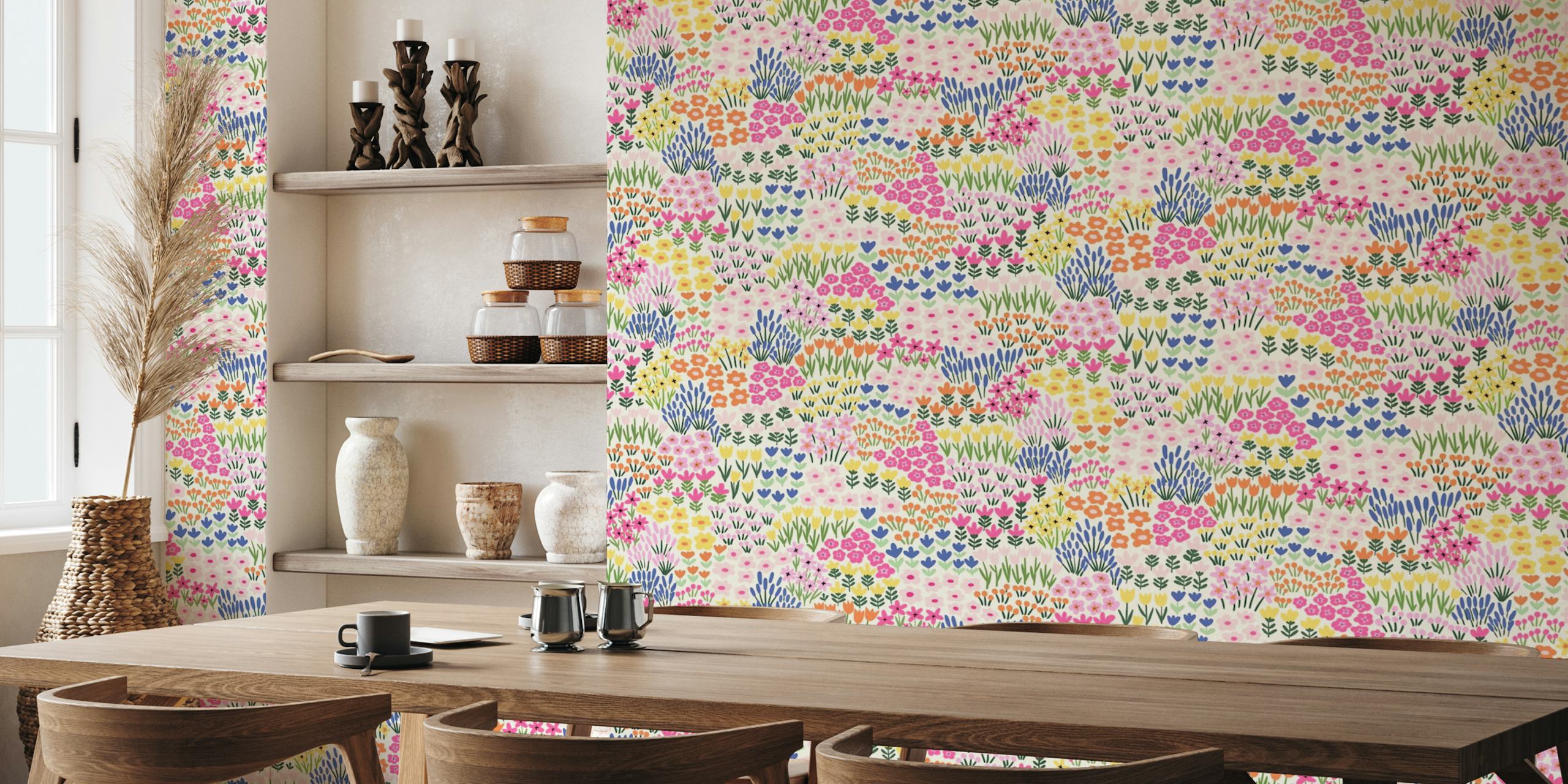 Ταπετσαρία σχεδίασης Colorful Flower Garden