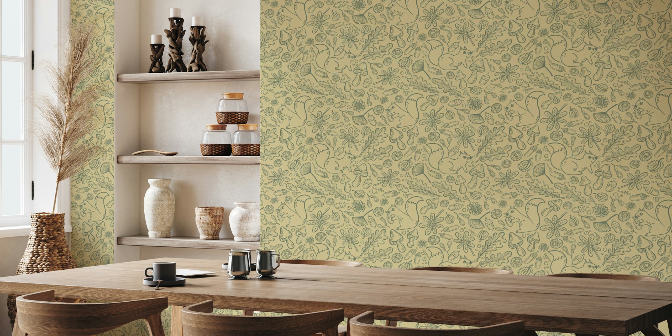 Design tapety Squirrel and Woodland Foliage