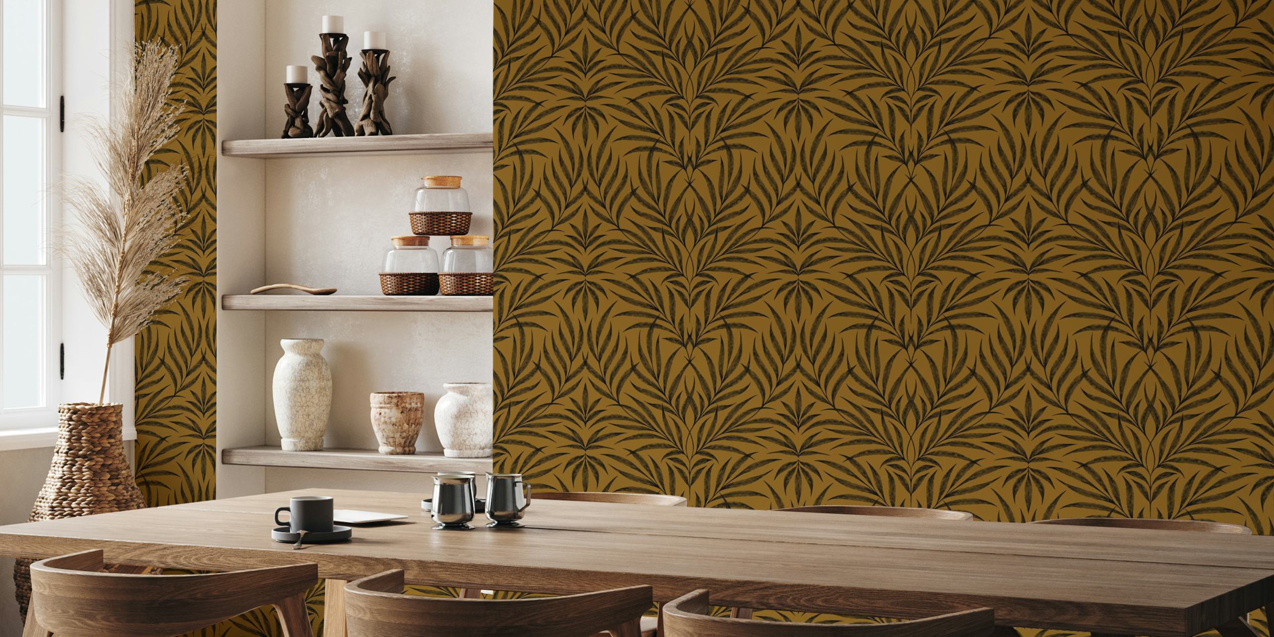 Vintage Luxe Palms tapetti huoneessa