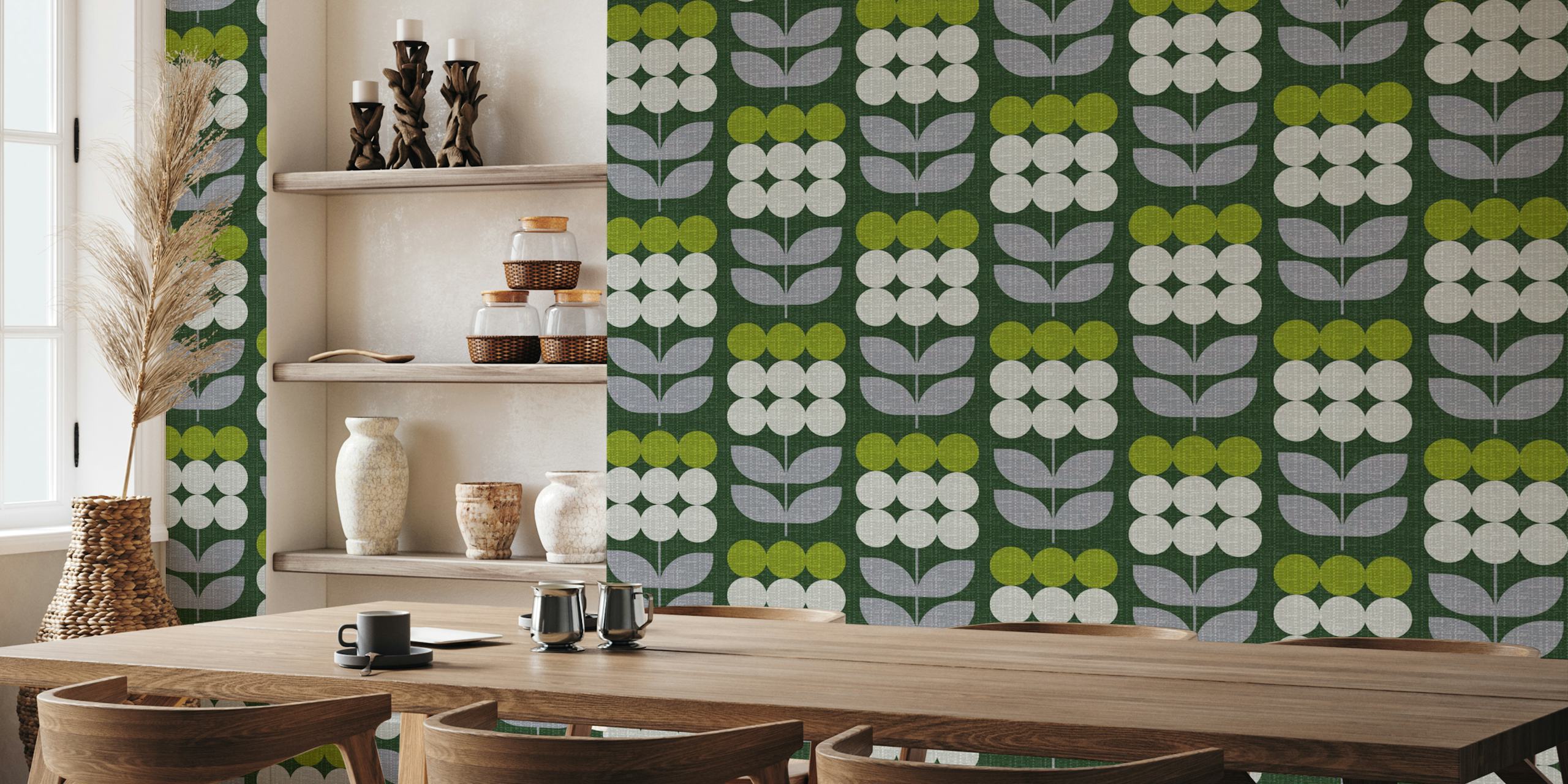 Tapeta Tall scandi flowers v místnosti