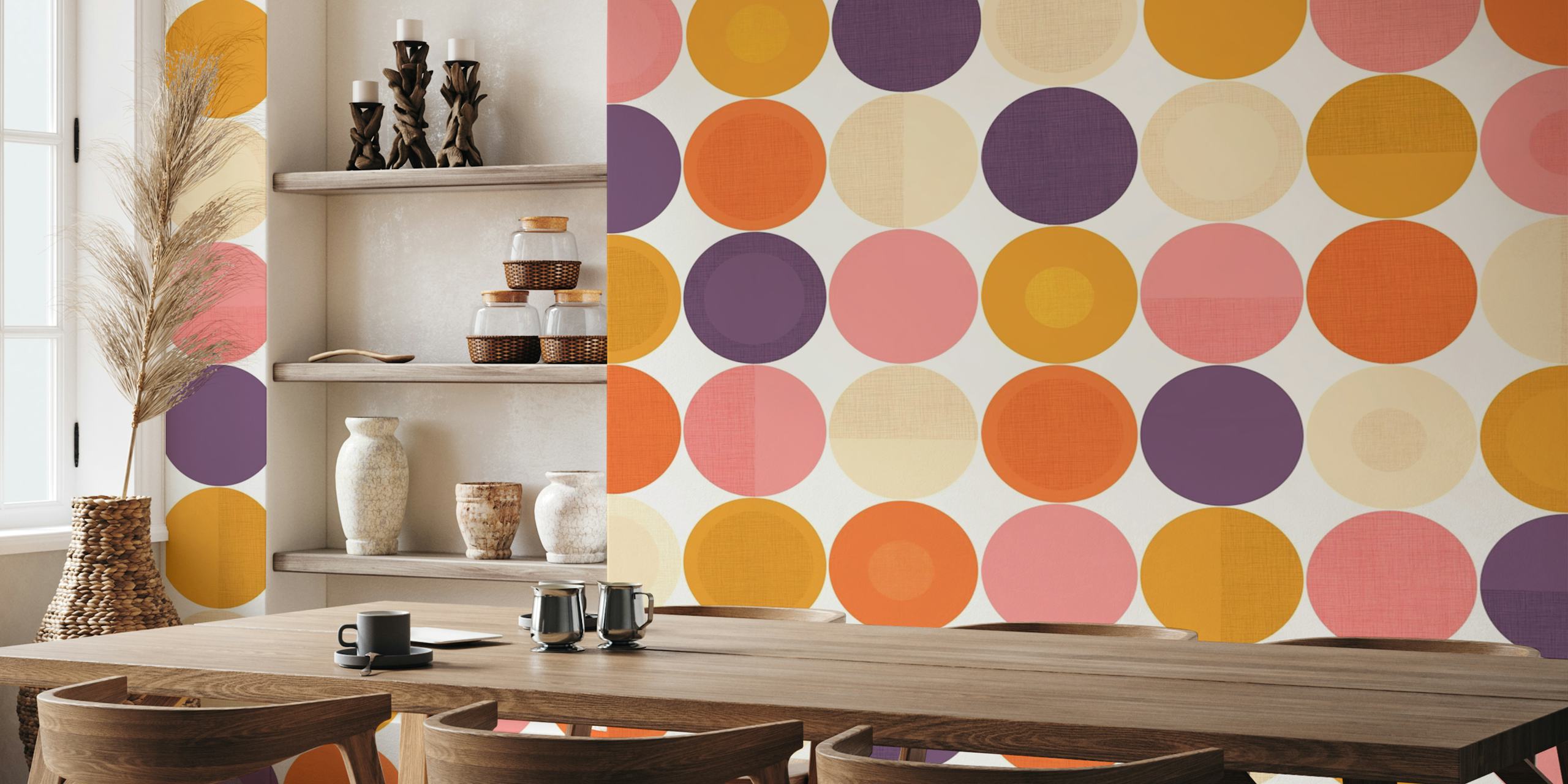Vibrant Circle Grid tapeta w pokoju