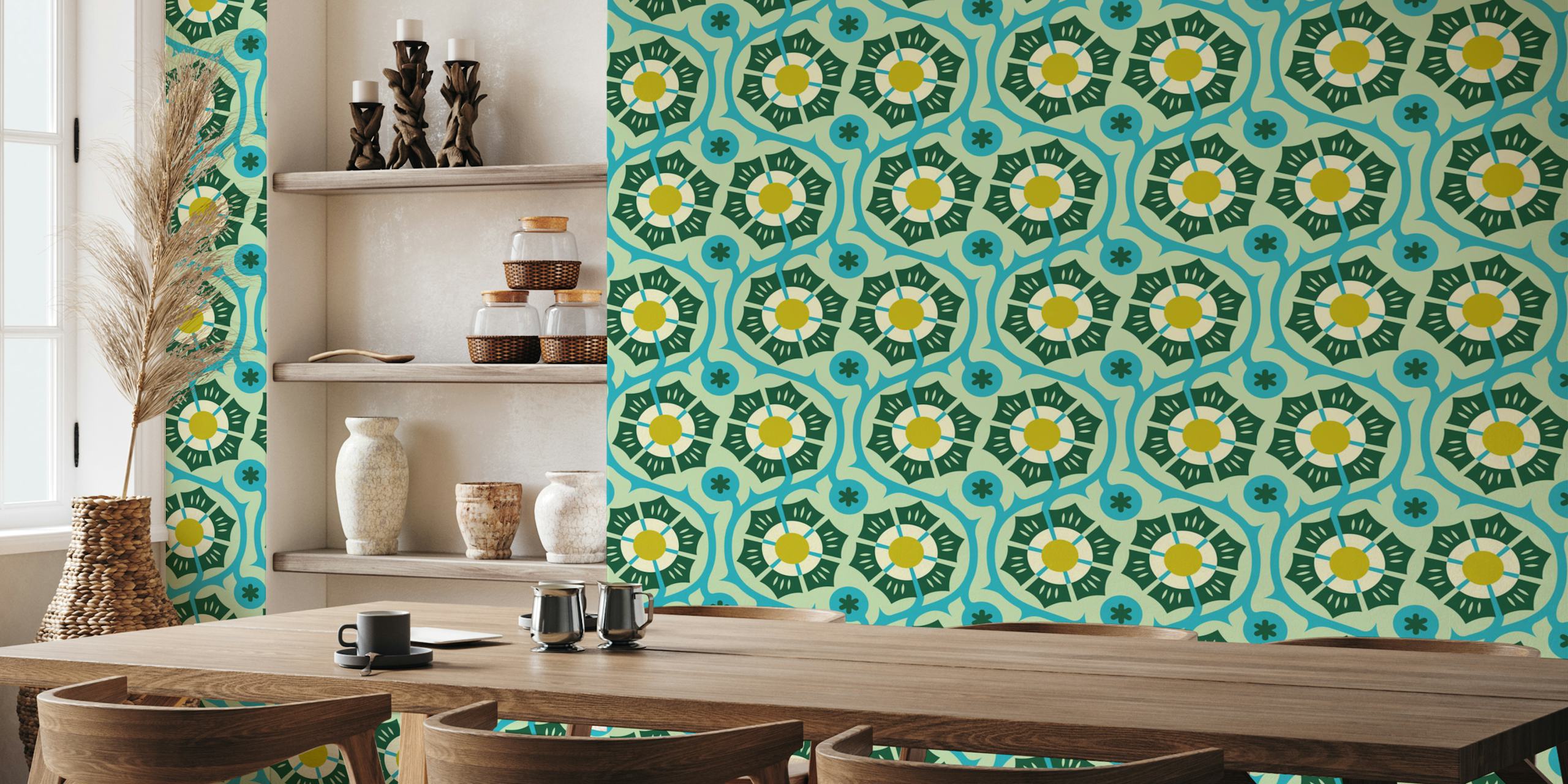 Bold Vintage Flora wallpaper i et rom