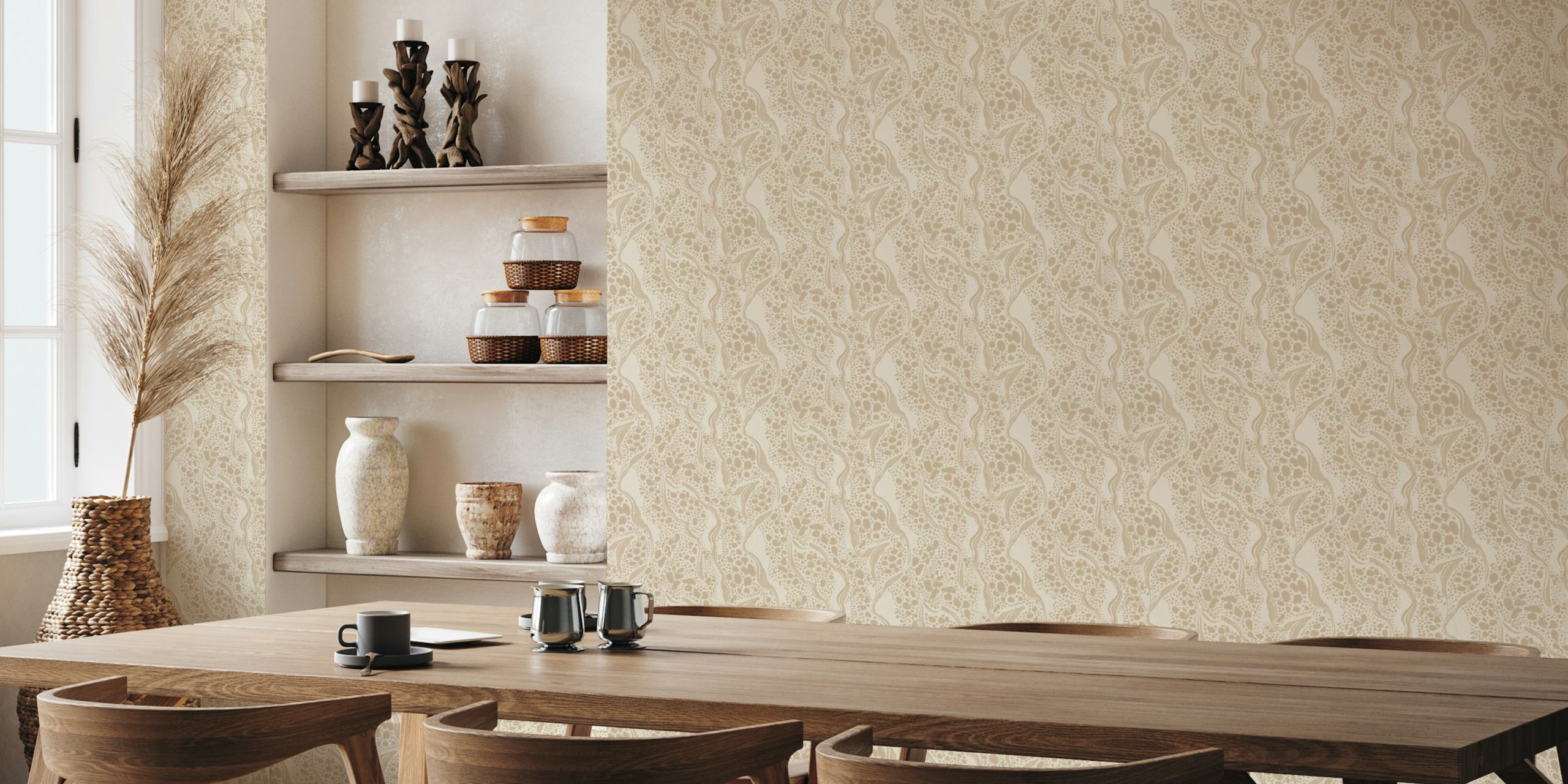Tapeta Earthy Chic Vibes u stilski uređenoj sobi