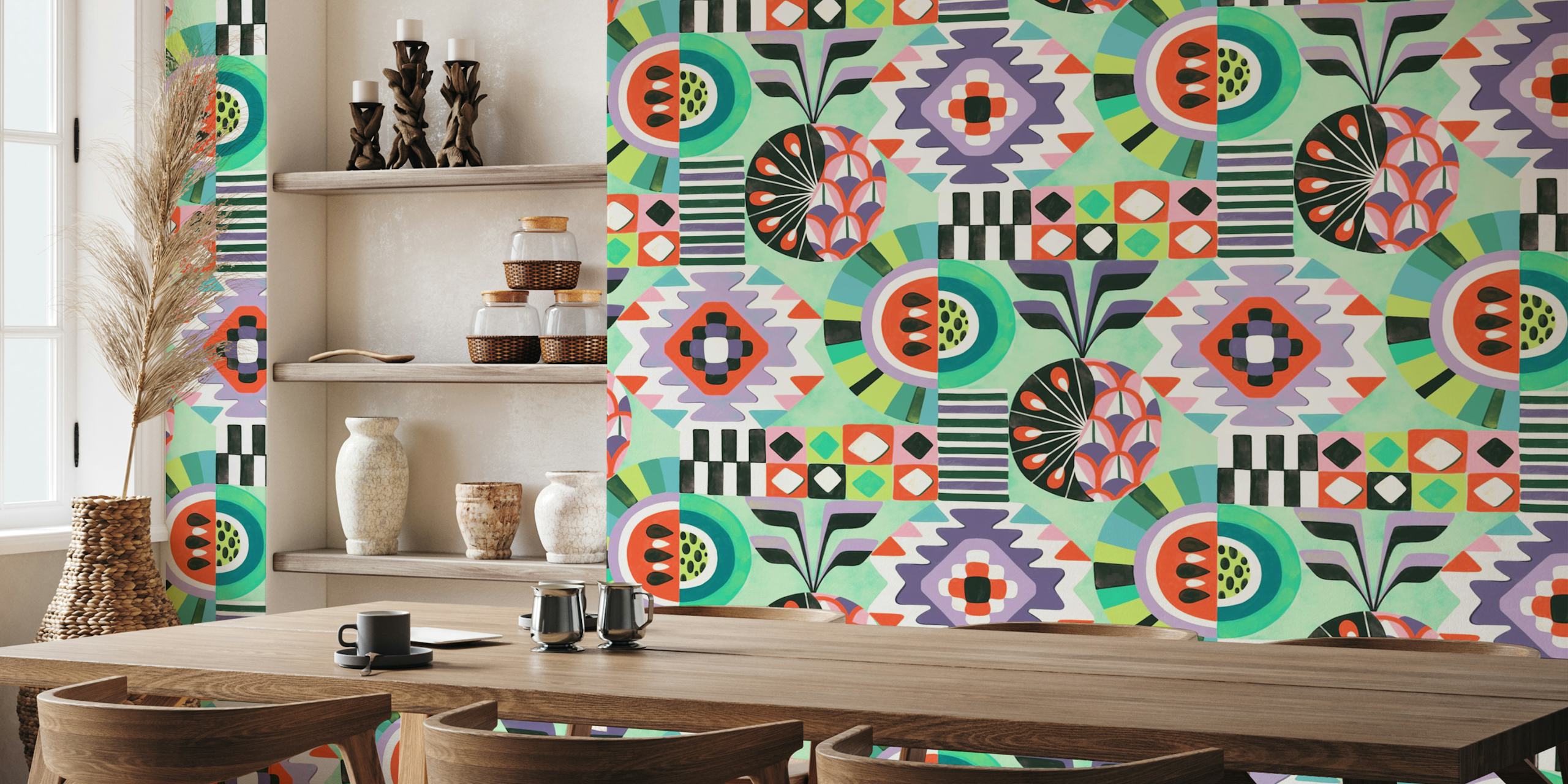 Diseño de papel pintado colorido 90s revival