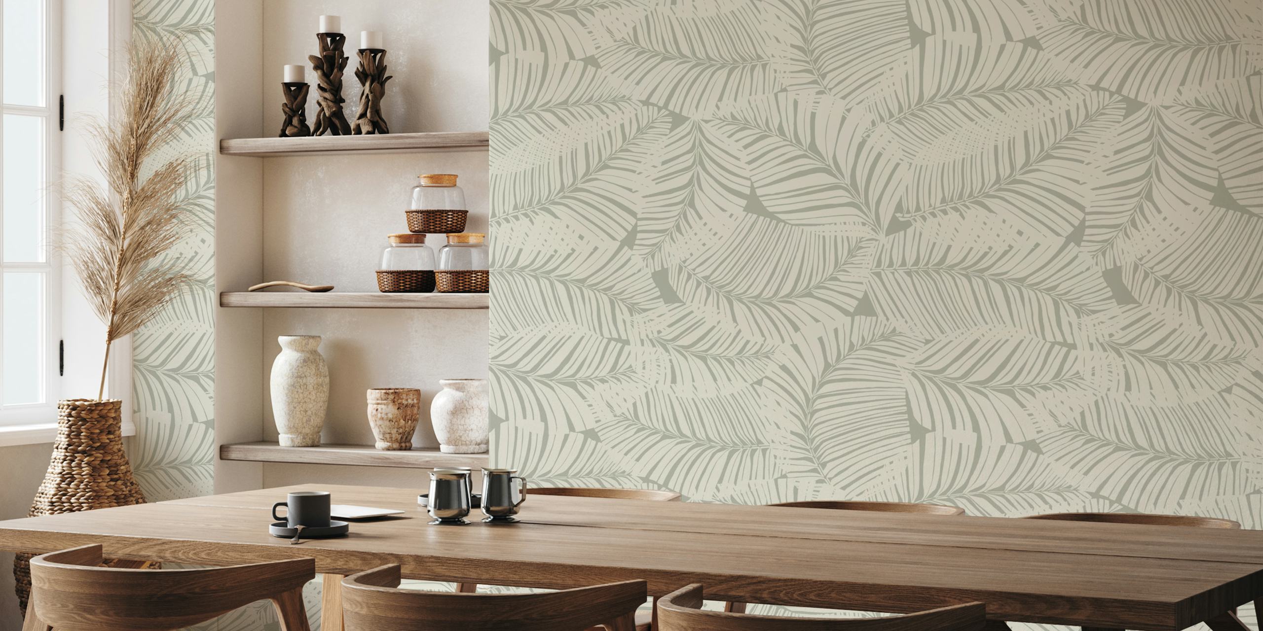 Ταπετσαρία Tropicana Leafy σε ένα δωμάτιο