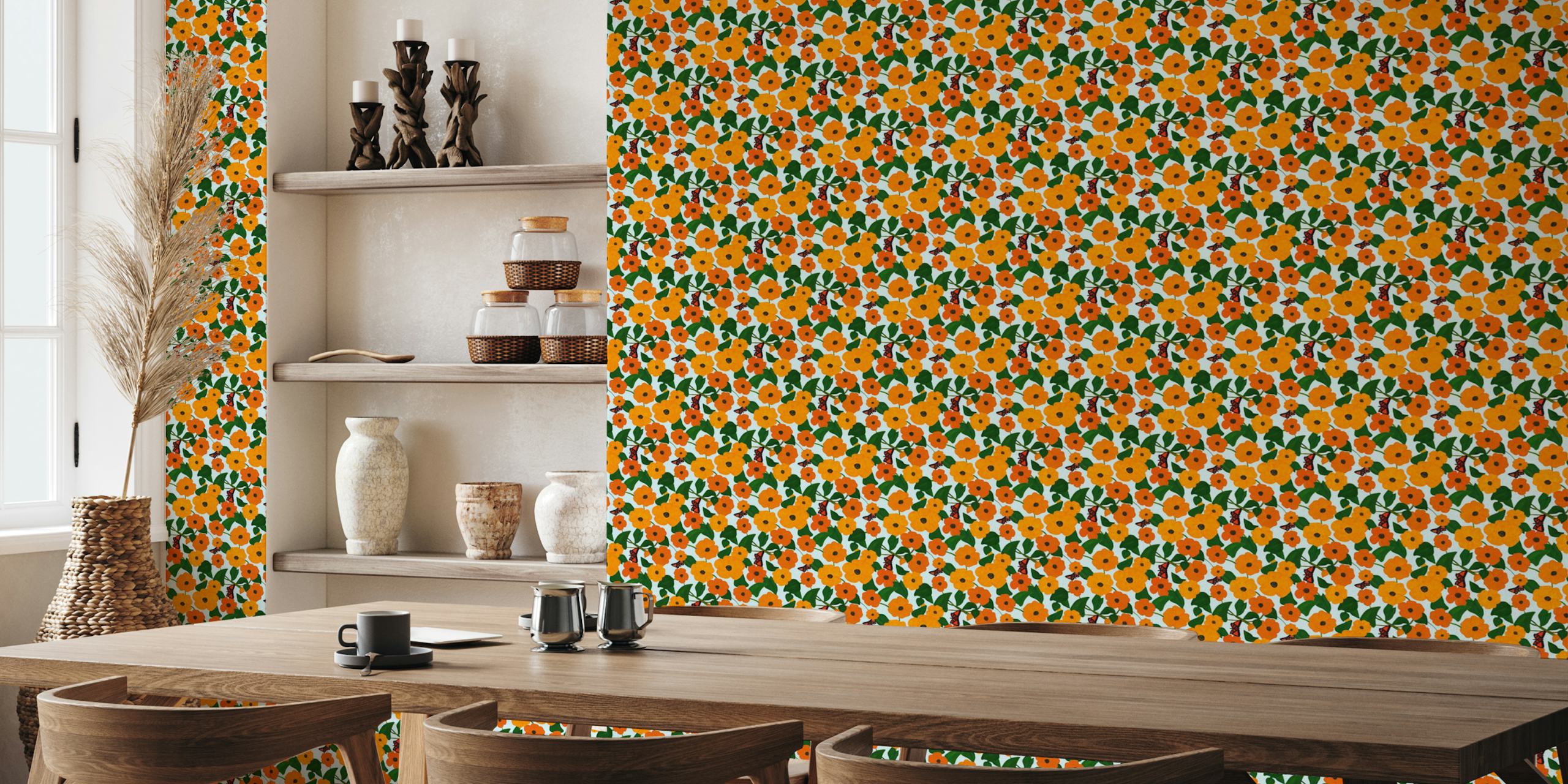 Phoebes Floral Garden wallpaper in a room