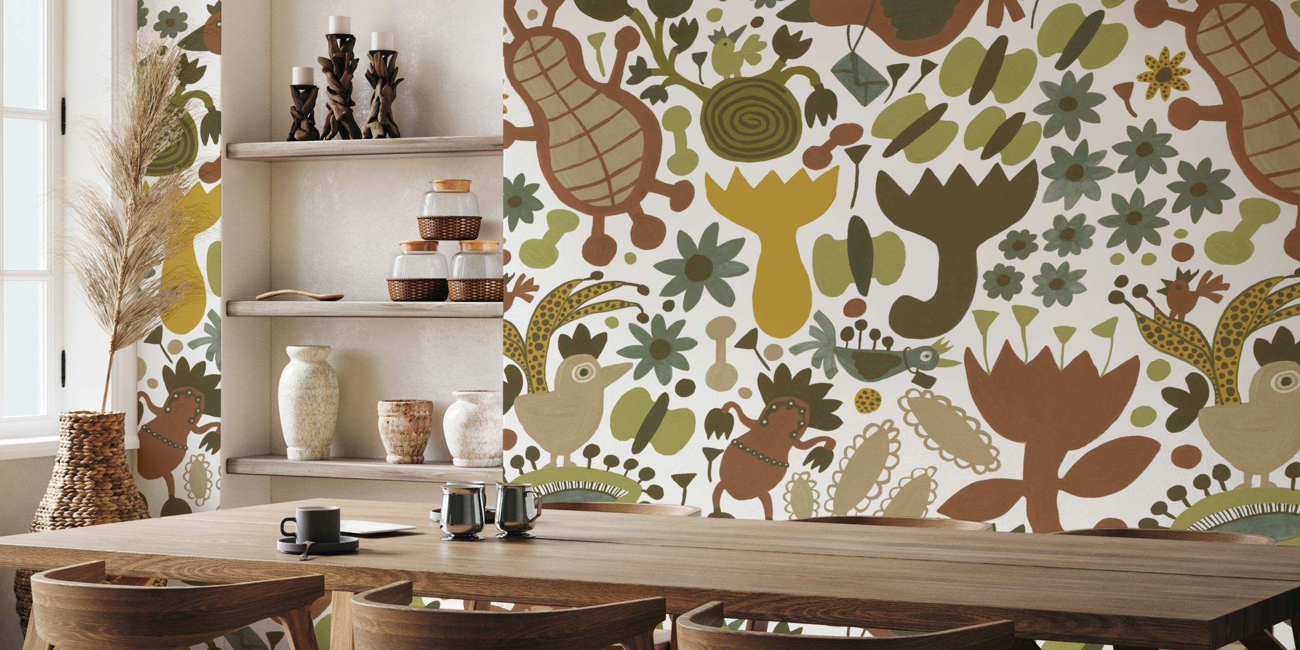 Ebba Nature Large wallpaper in a room