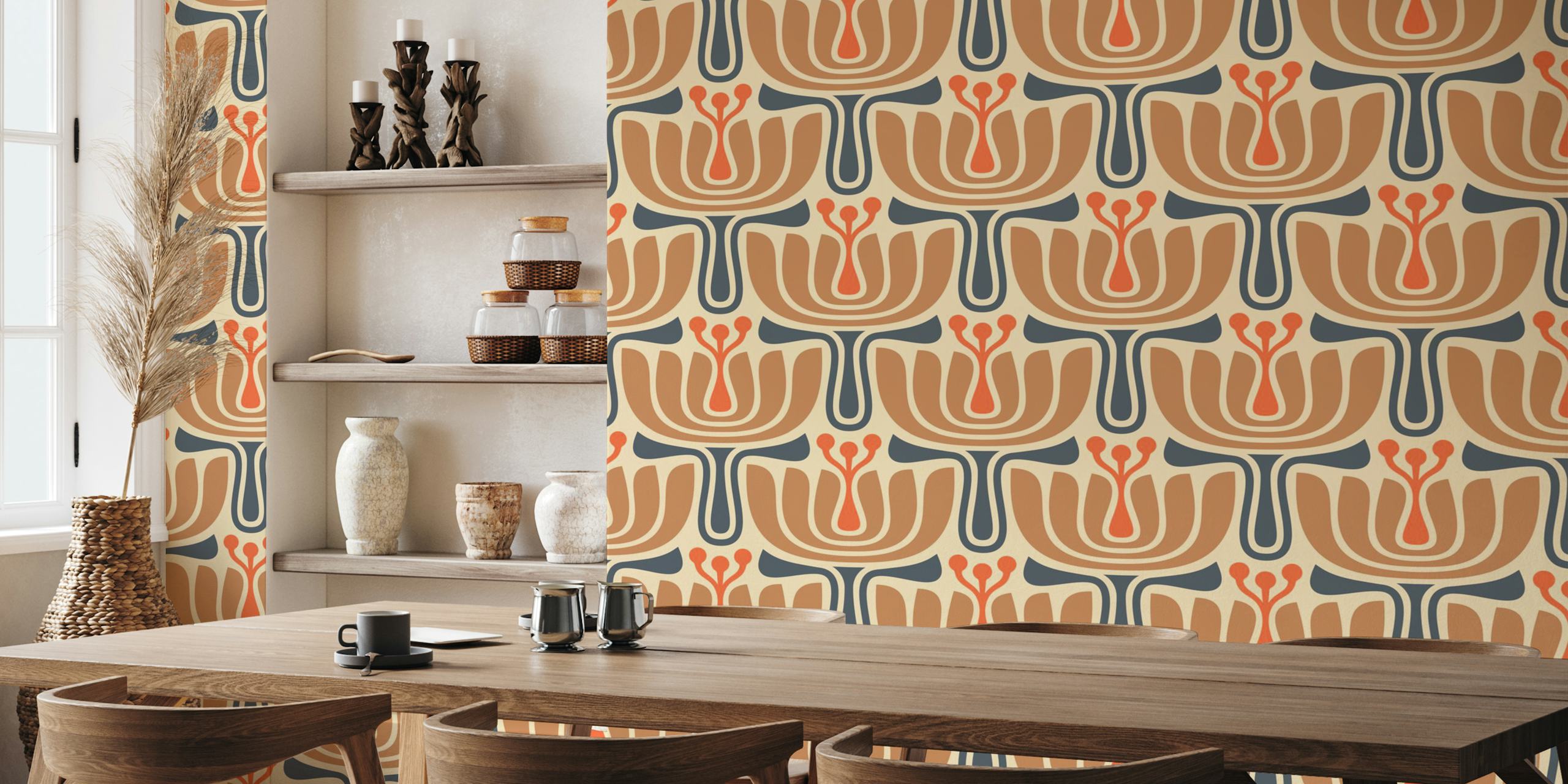Vintage Petal Charm wallpaper in a room