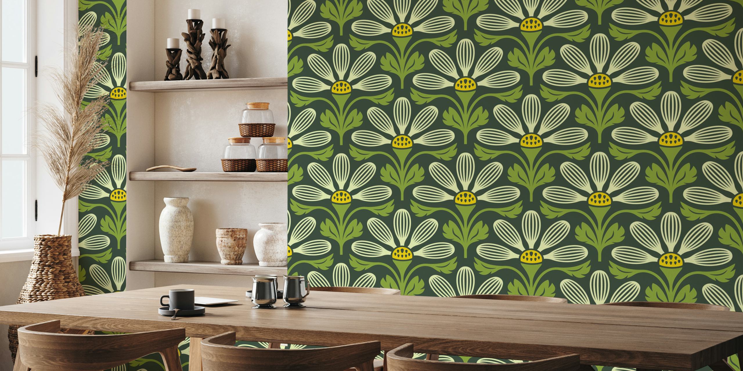 Classic Petal Elegance in Green design tapety