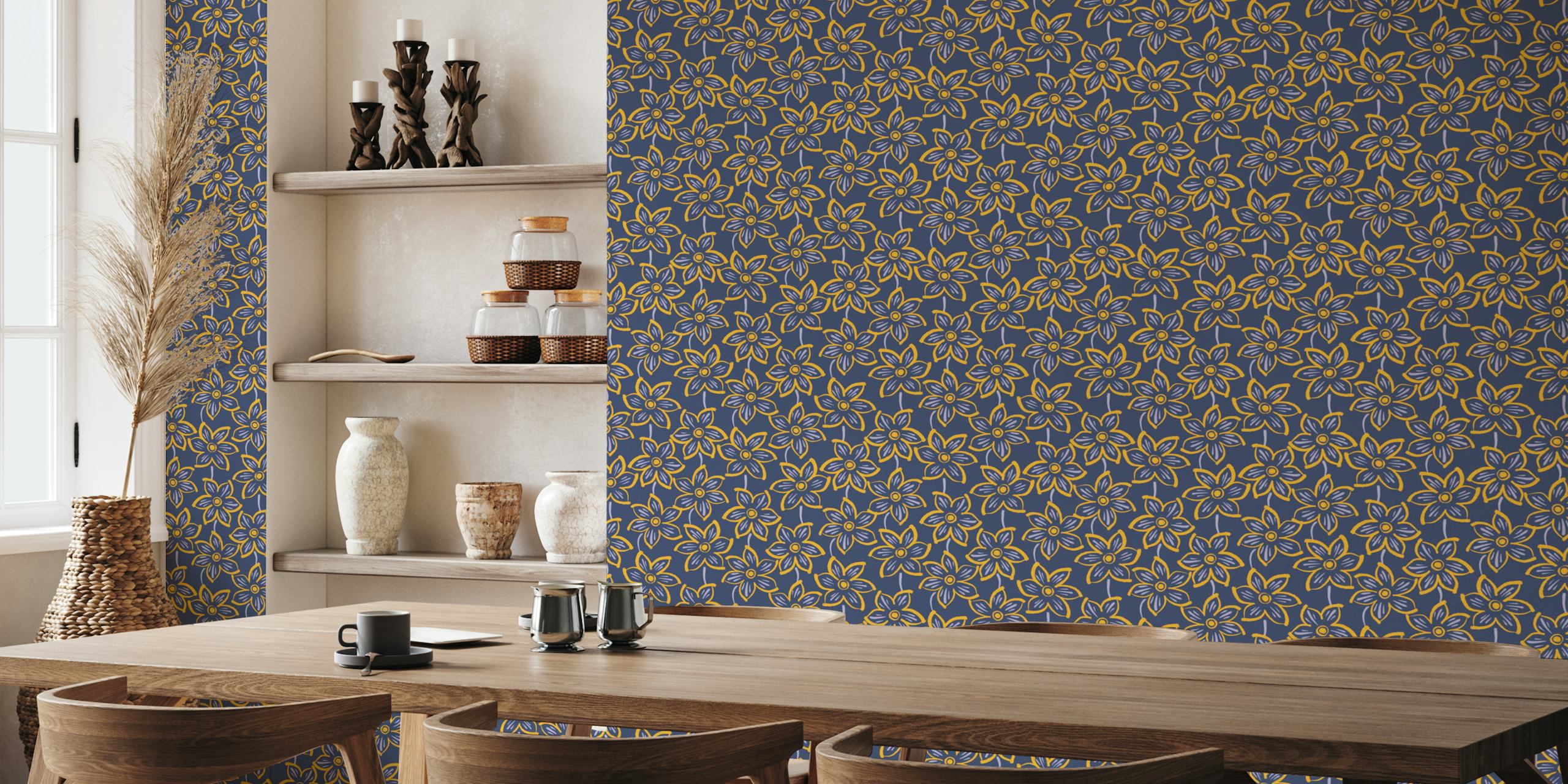 Field of Large Flowers wallpaper in a room