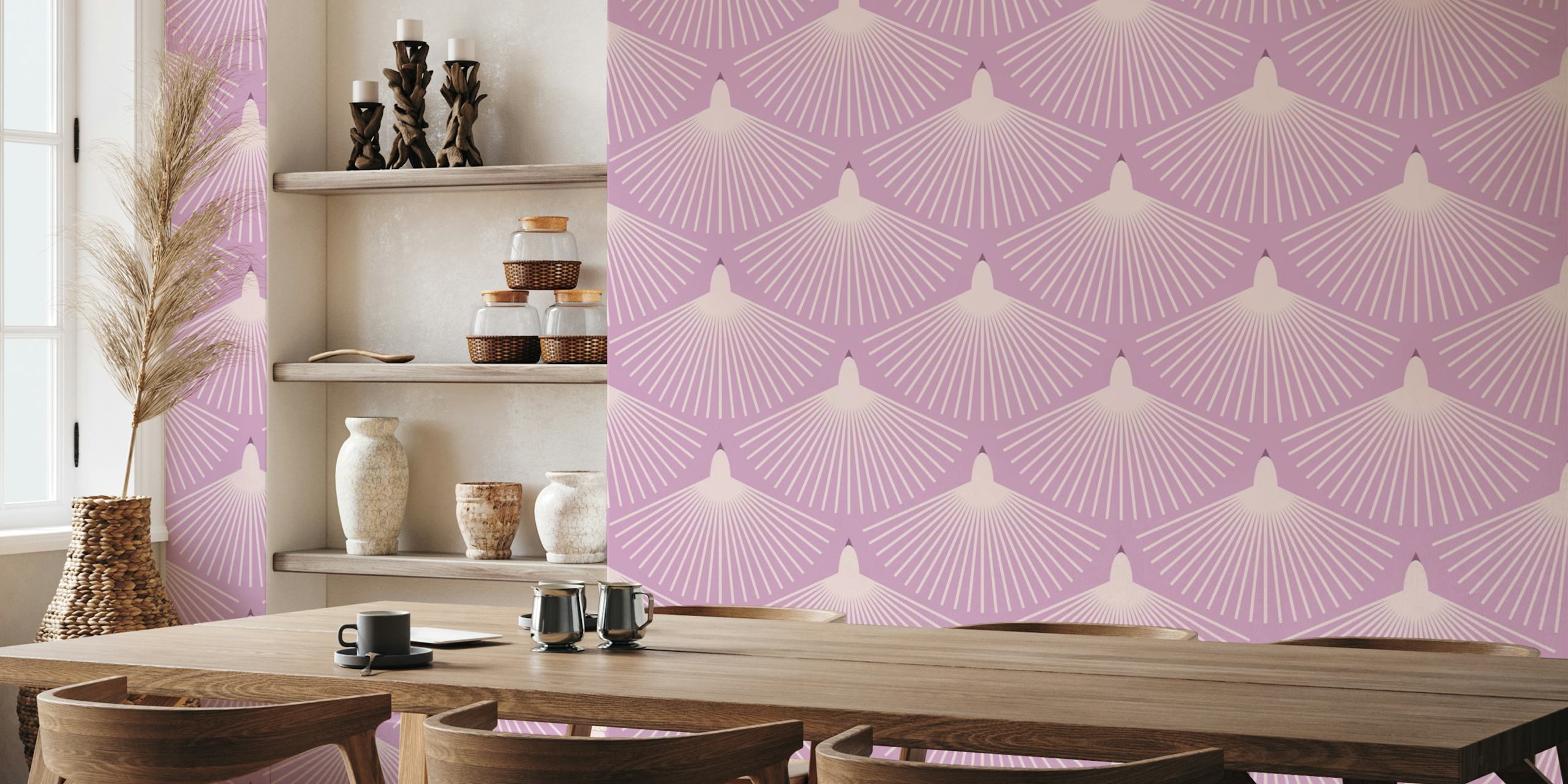 Papel pintado Modern Abstract Bird en lavanda
