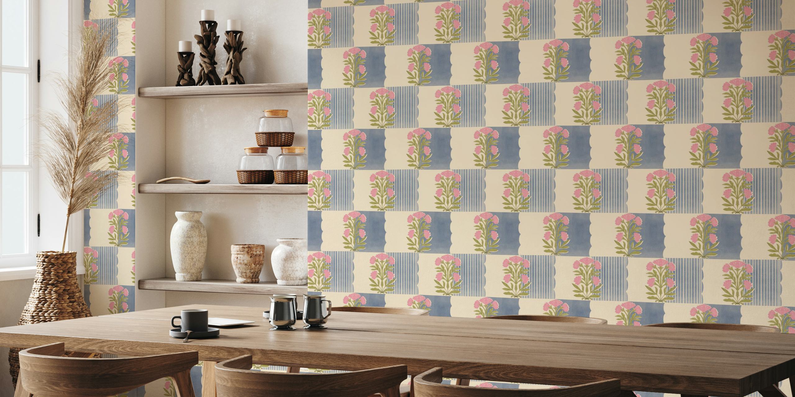 Classic Floral Fusion wallpaper in a room