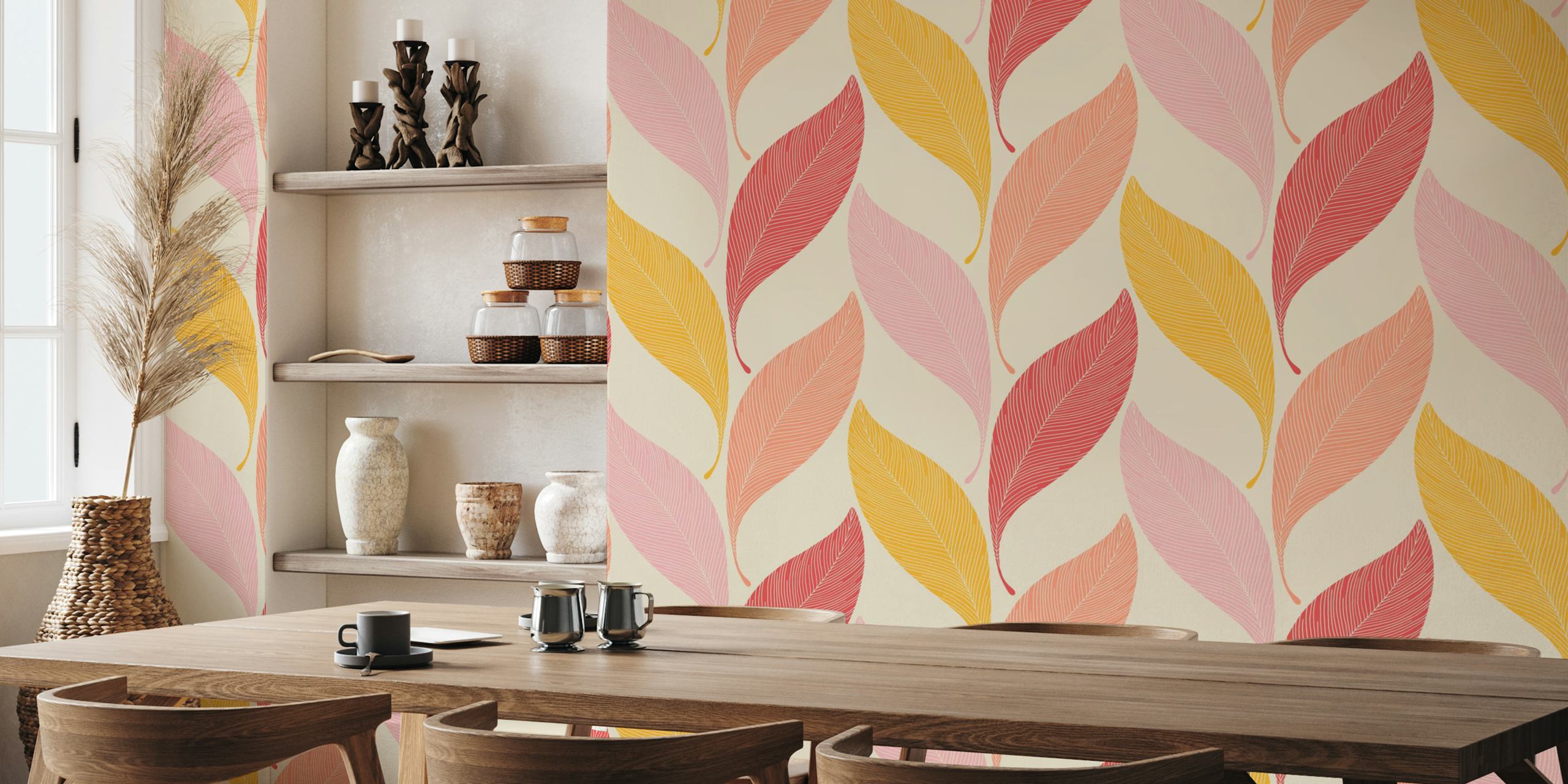 Tango Chevron Leaves wallpaper in a room
